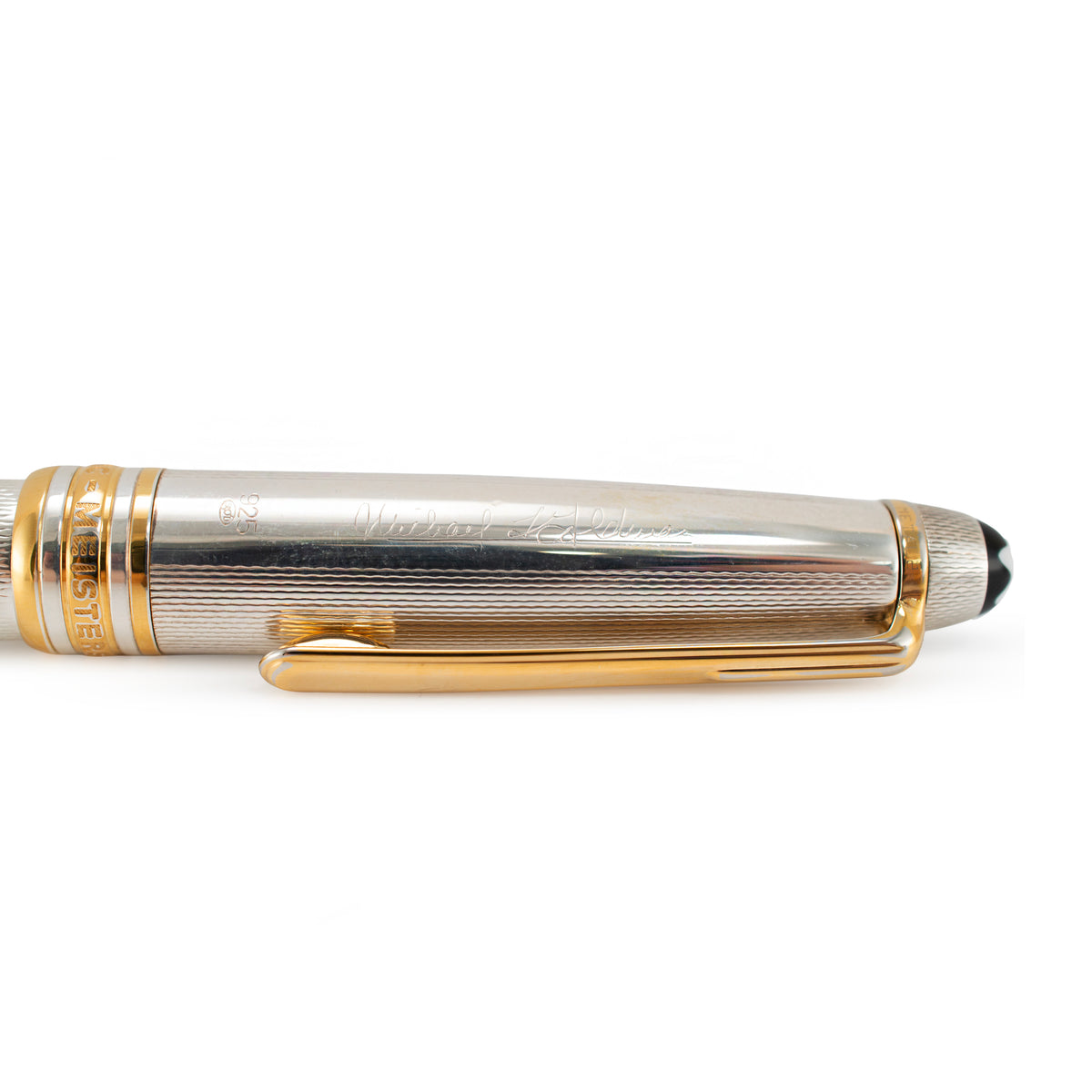 Montblanc Meisterstuck 925 Sterling Silver 18K Yellow Gold Nib Fountain Pen