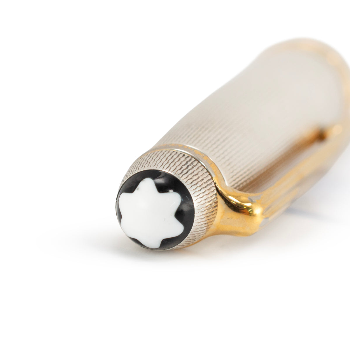 Montblanc Meisterstuck 925 Sterling Silver 18K Yellow Gold Nib Fountain Pen