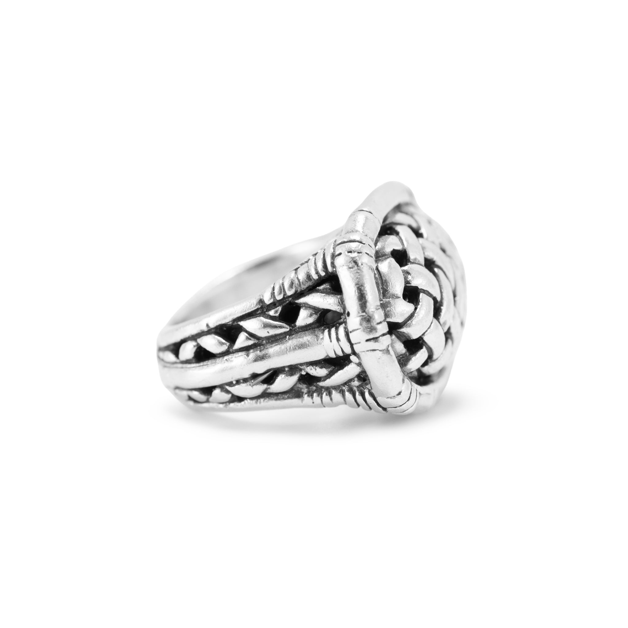 Vintage John Hardy 925 Sterling Silver Basket Wide Weave Dome Band Ring