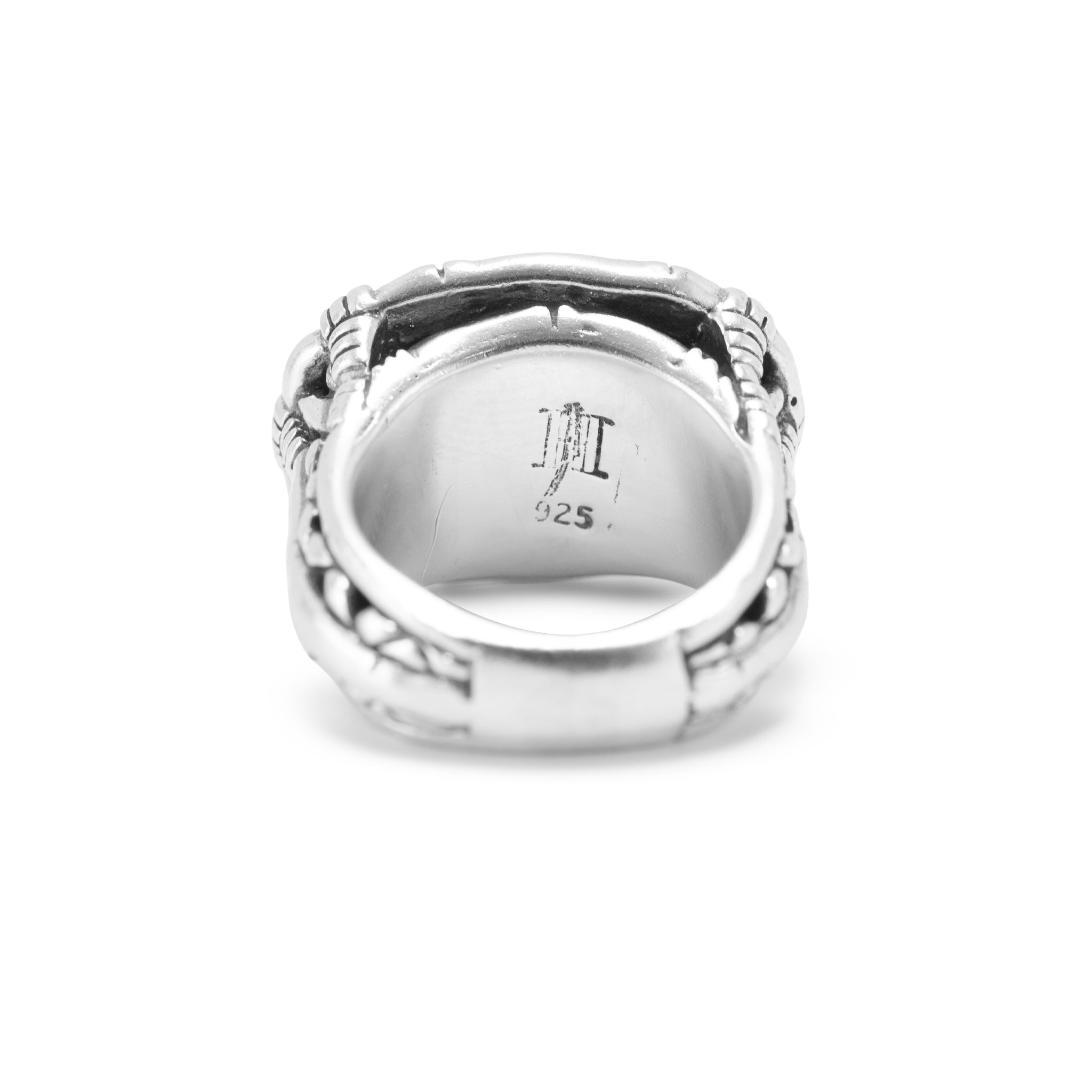 Vintage John Hardy 925 Sterling Silver Basket Wide Weave Dome Band Ring