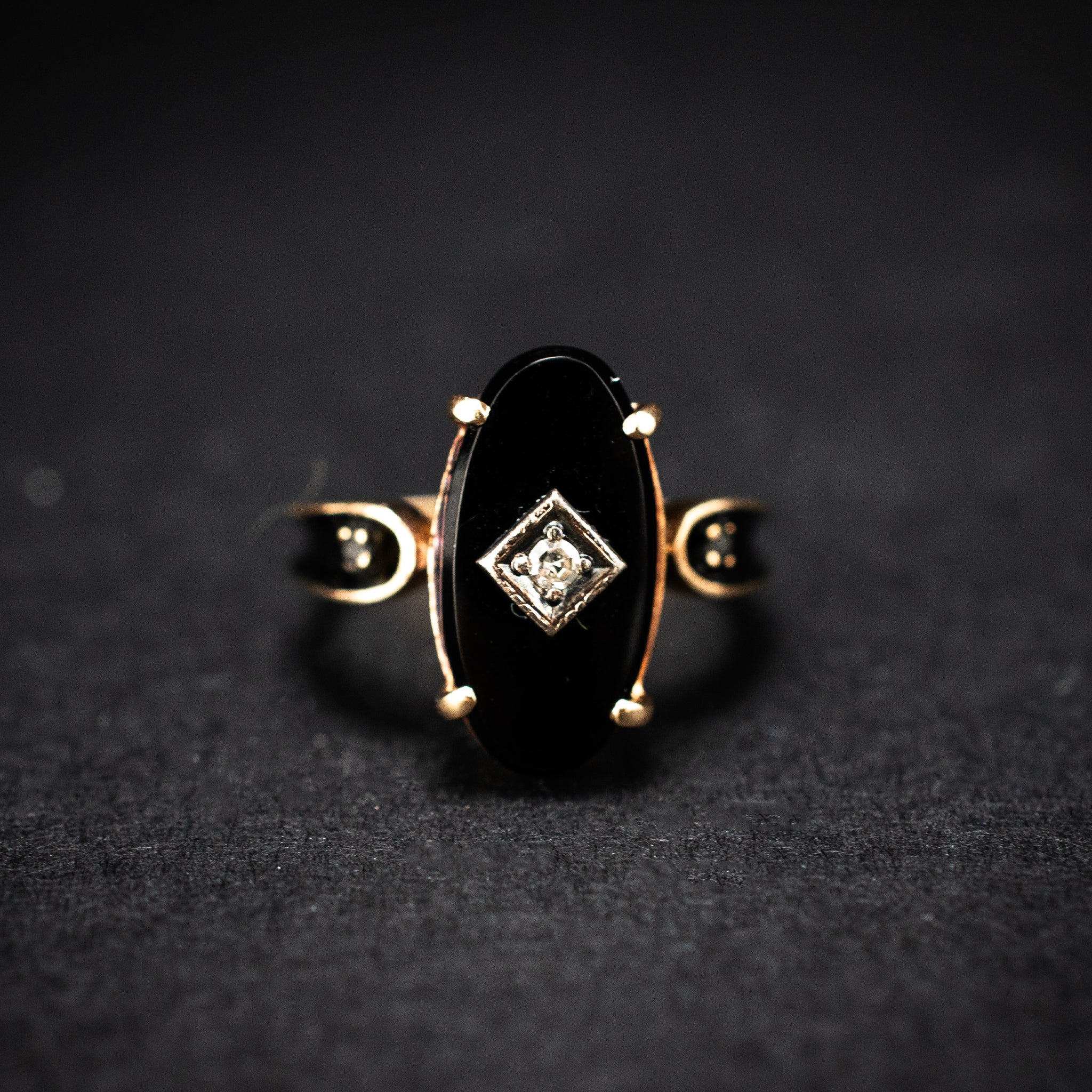 Art Deco 10K Yellow Gold 0.03ct Diamond Statement Ring 2.88g 5¼" 456892 available at DJP Jewelers & Luxury Buyers