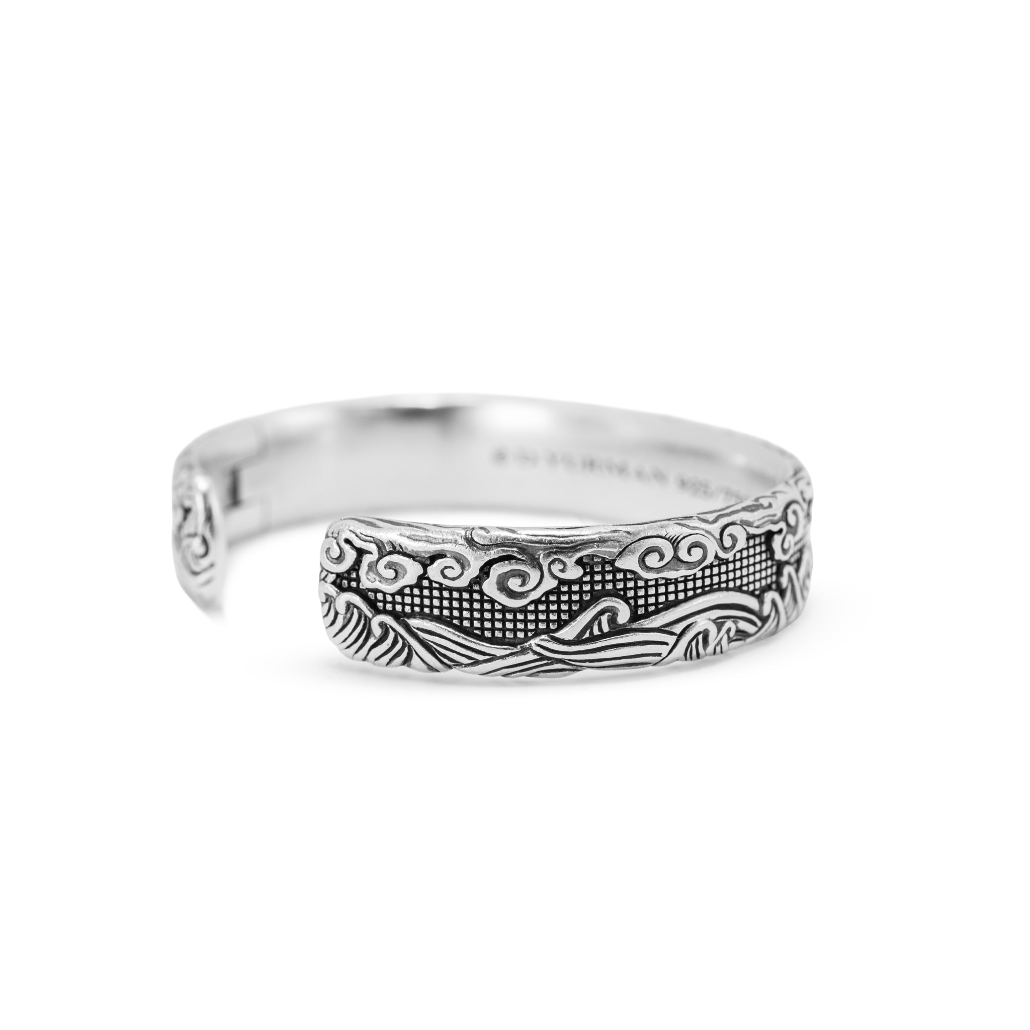 Men’s David Yurman Waves Sterling Silver & 18K Yellow Gold 12MM Cuff Bracelet
