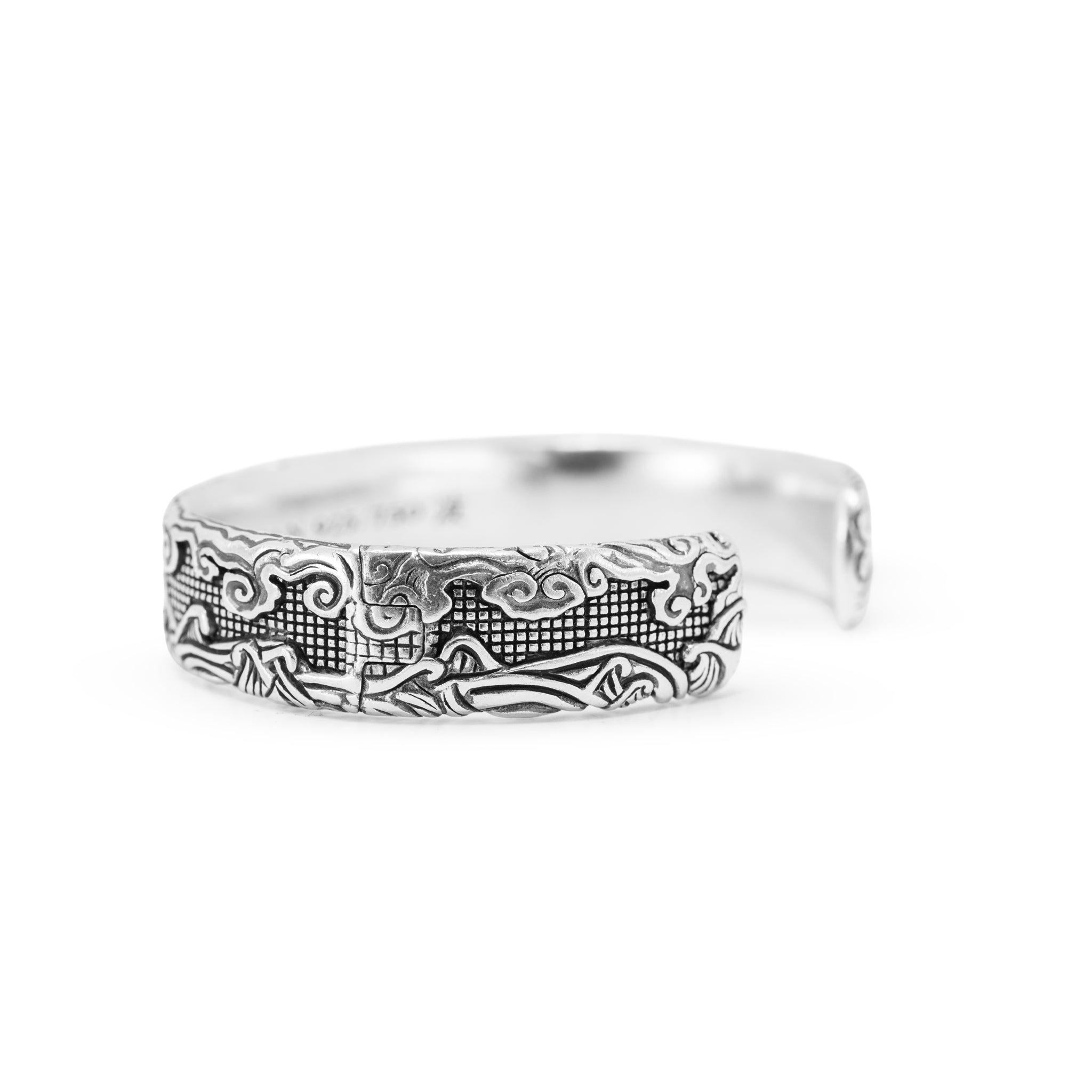 Men’s David Yurman Waves Sterling Silver & 18K Yellow Gold 12MM Cuff Bracelet