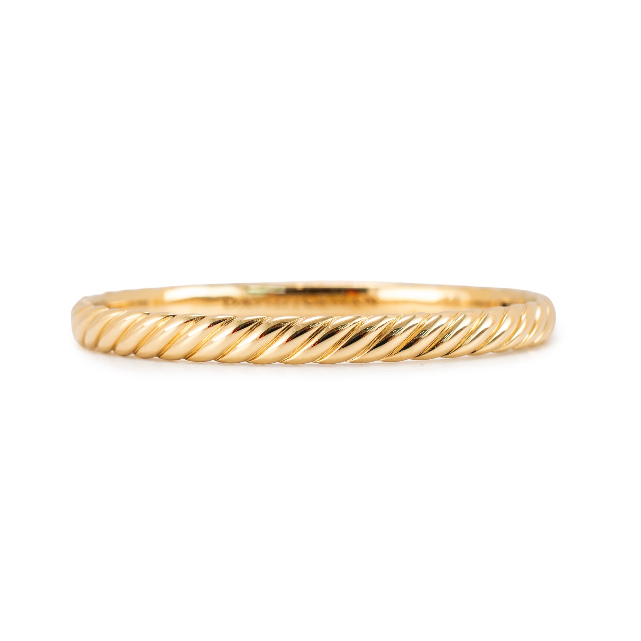 David Yurman Sculpted Cable 18K Yellow Gold 6.2mm Large Bangle Bracelet