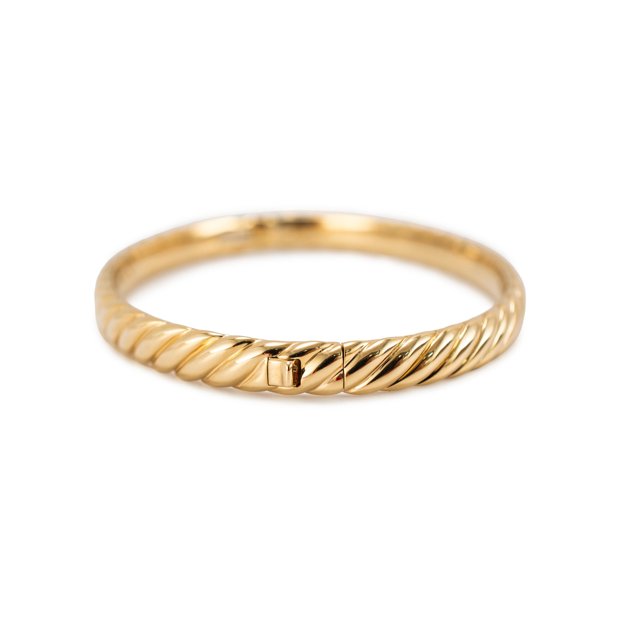 David Yurman Sculpted Cable 18K Yellow Gold 6.2mm Large Bangle Bracelet