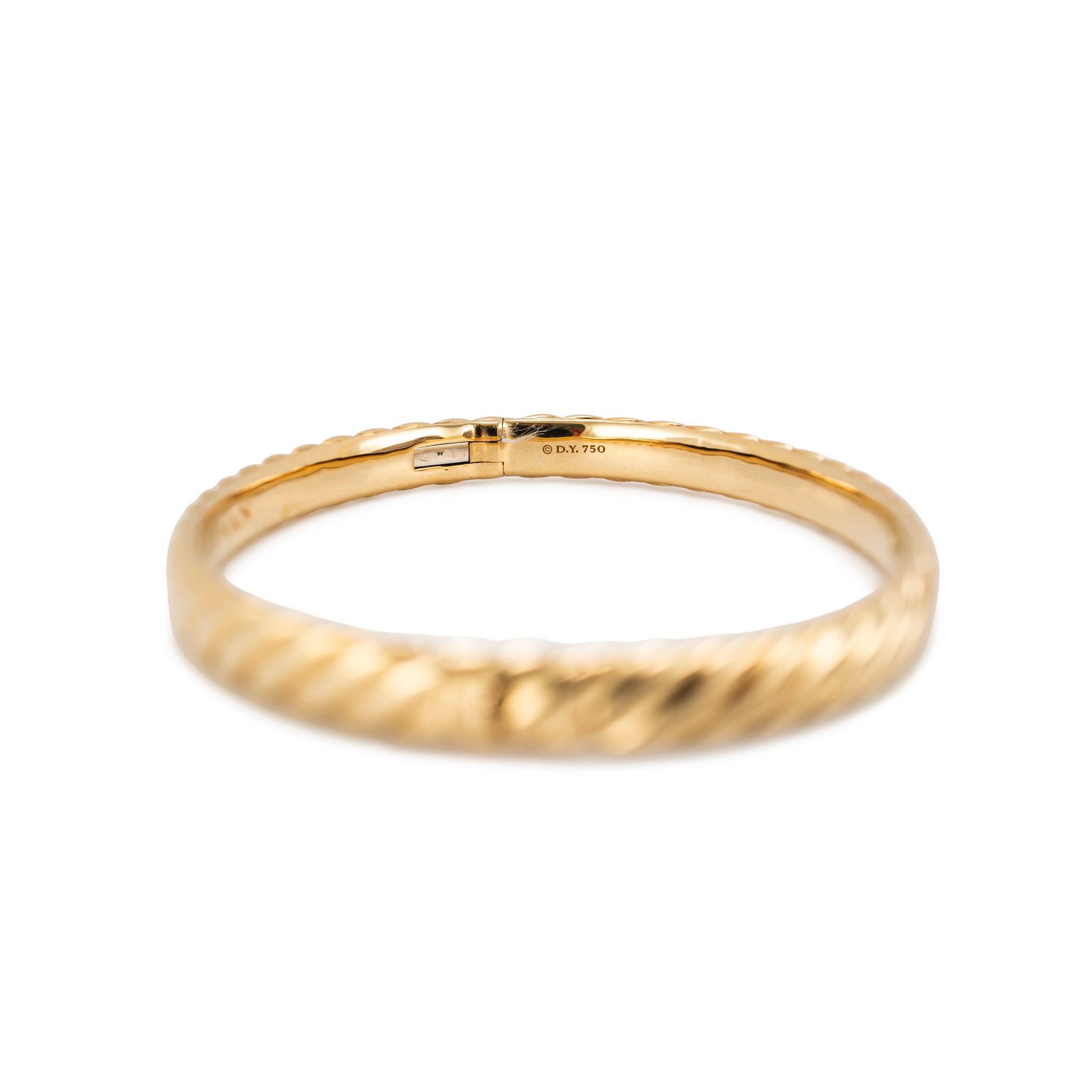 David Yurman Sculpted Cable 18K Yellow Gold 6.2mm Large Bangle Bracelet