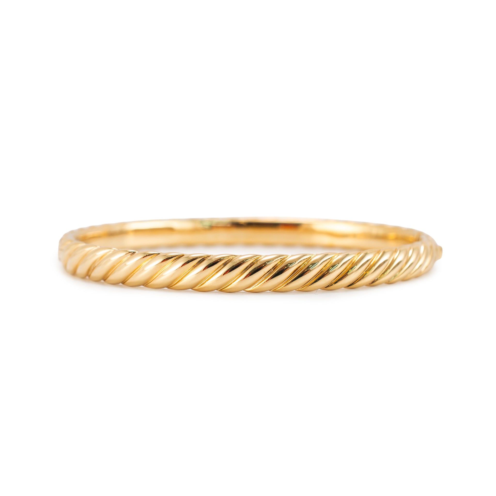 David Yurman Sculpted Cable 18K Yellow Gold 6.2mm Large Bangle Bracelet
