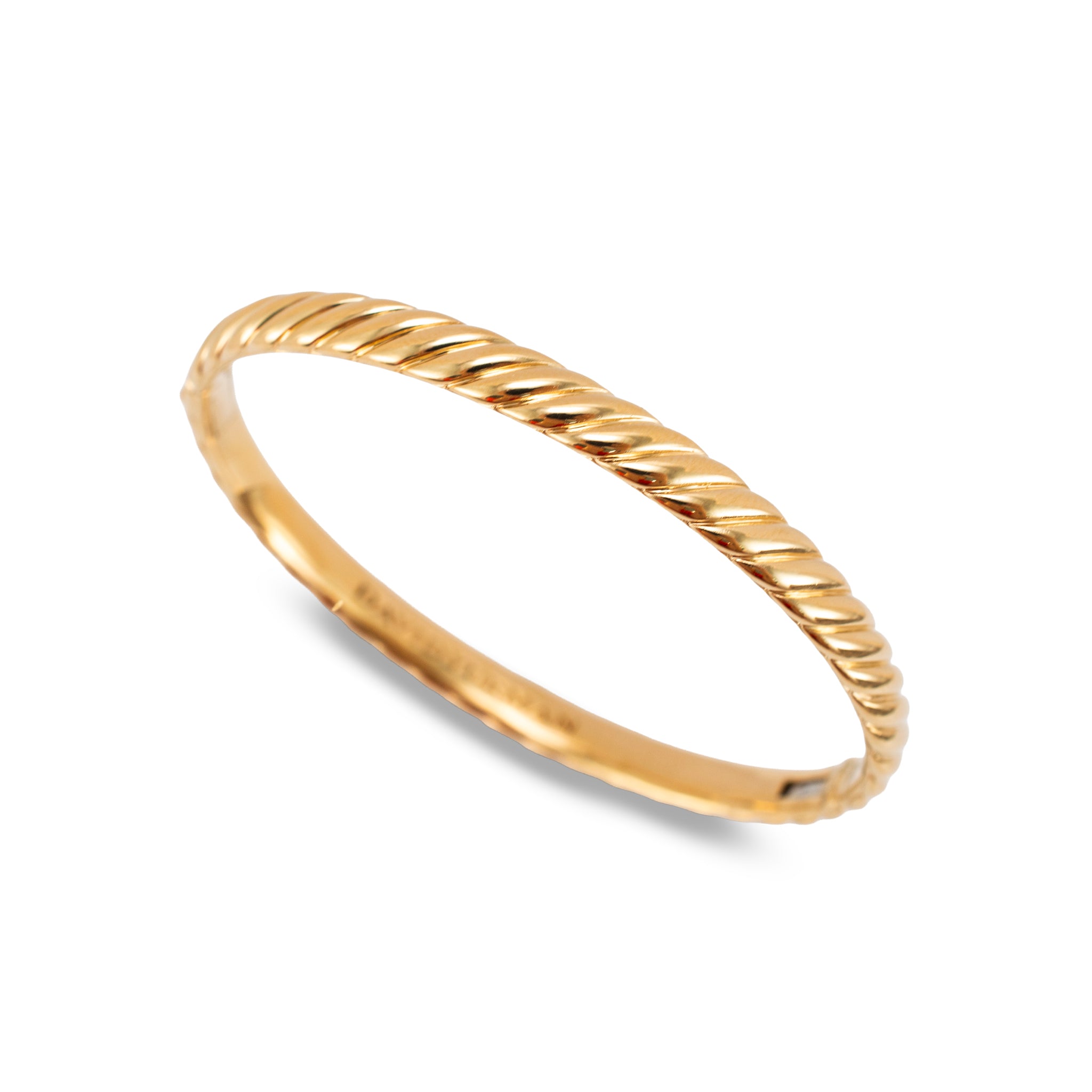David Yurman Sculpted Cable 18K Yellow Gold 6.2mm Large Bangle Bracelet