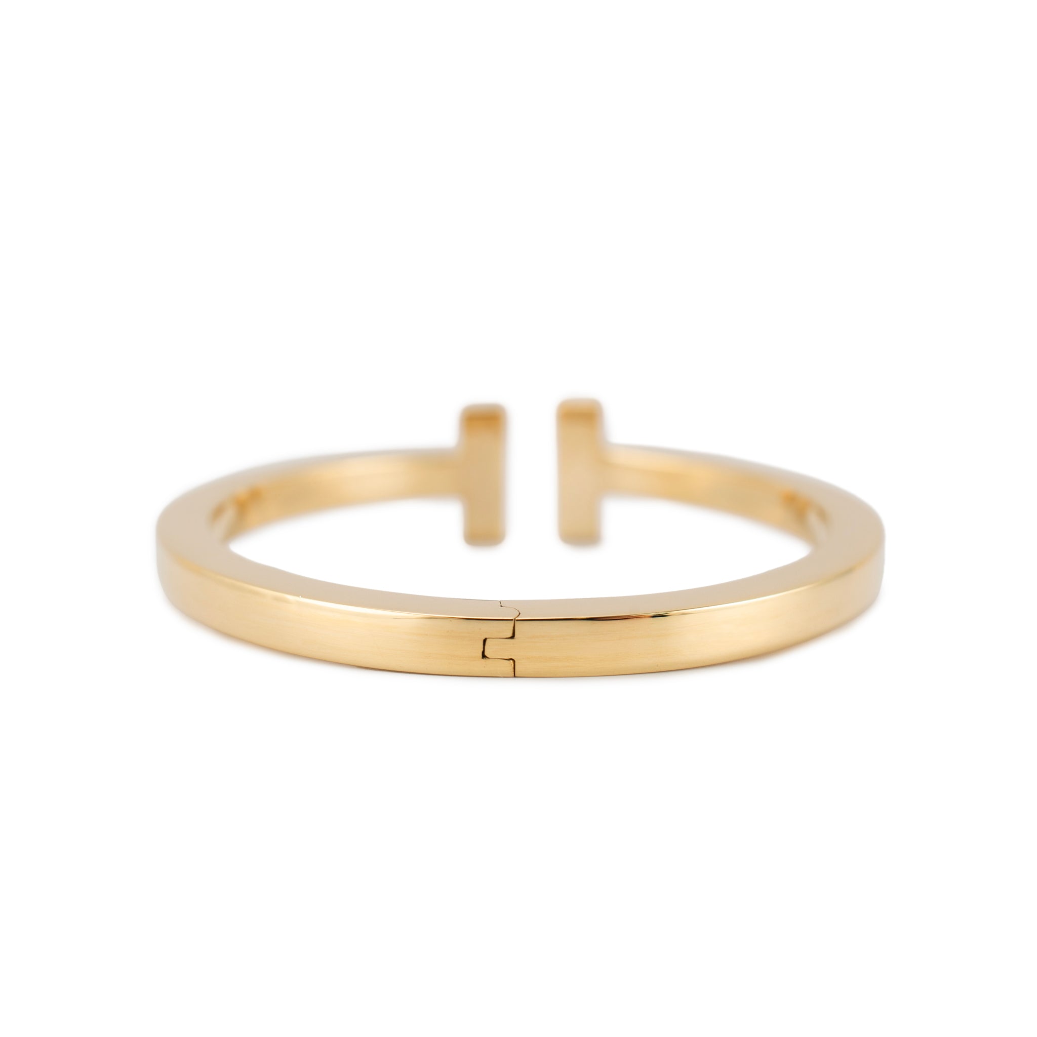 Tiffany & Co. Iconic Tiffany T Square 18K Yellow Gold Cuff Bangle Bracelet