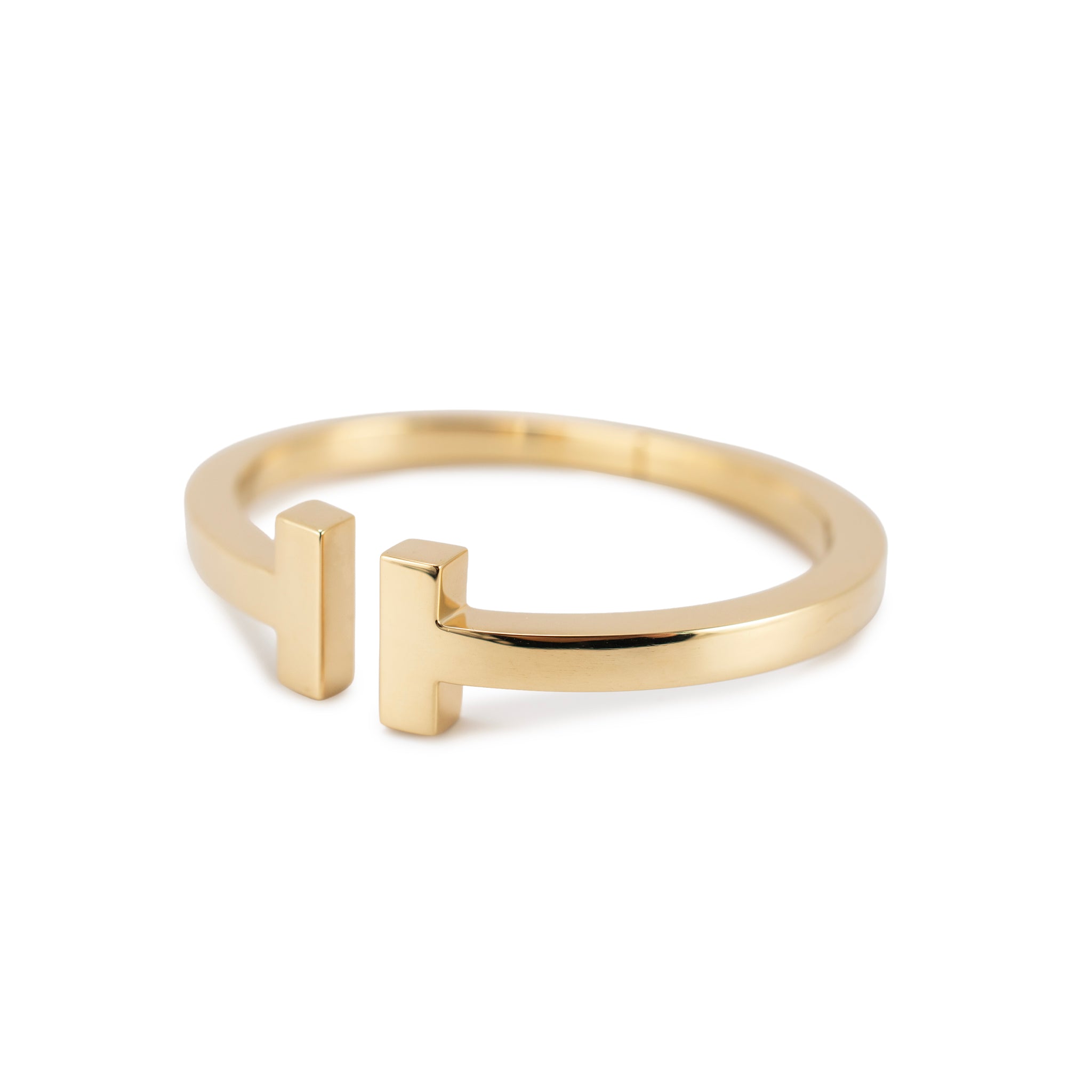 Tiffany & Co. Iconic Tiffany T Square 18K Yellow Gold Cuff Bangle Bracelet