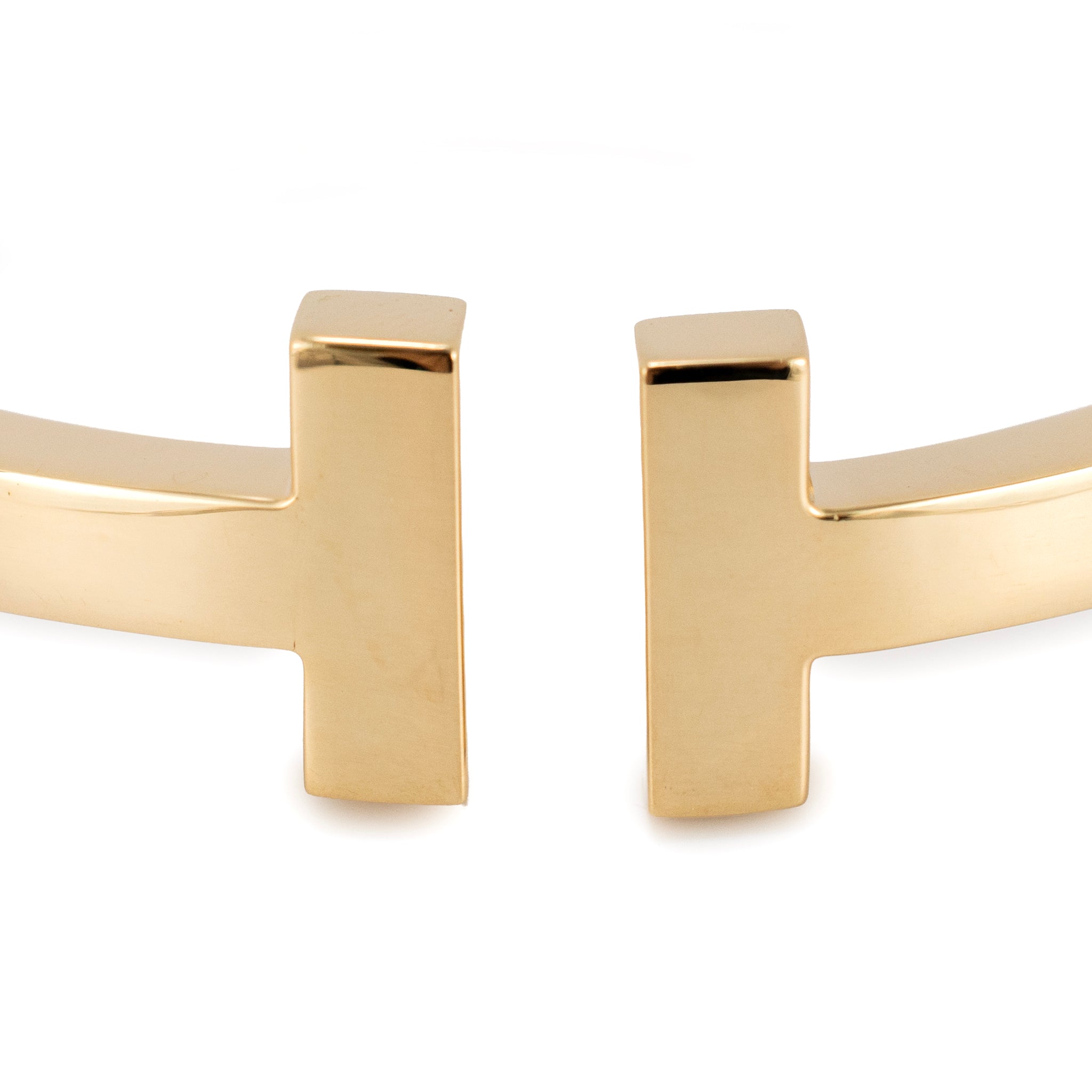 Tiffany & Co. Iconic Tiffany T Square 18K Yellow Gold Cuff Bangle Bracelet