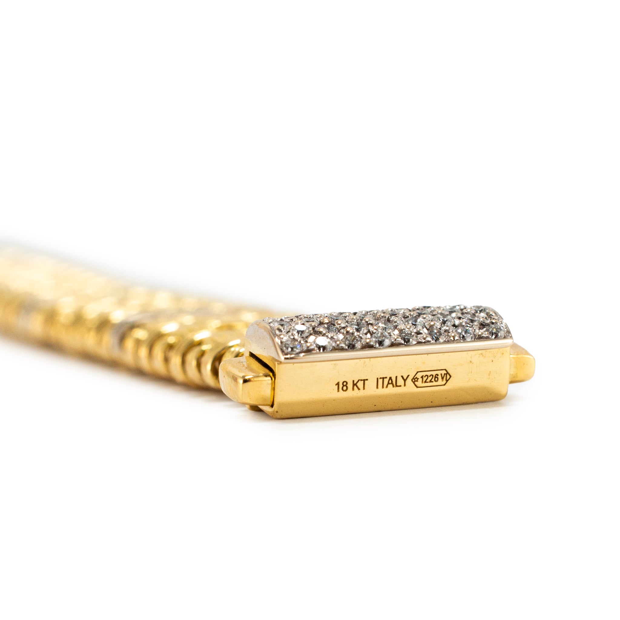 Roberto Coin Appassionata Woven 18K Yellow Gold 0.55ctw Diamond Link Bracelet