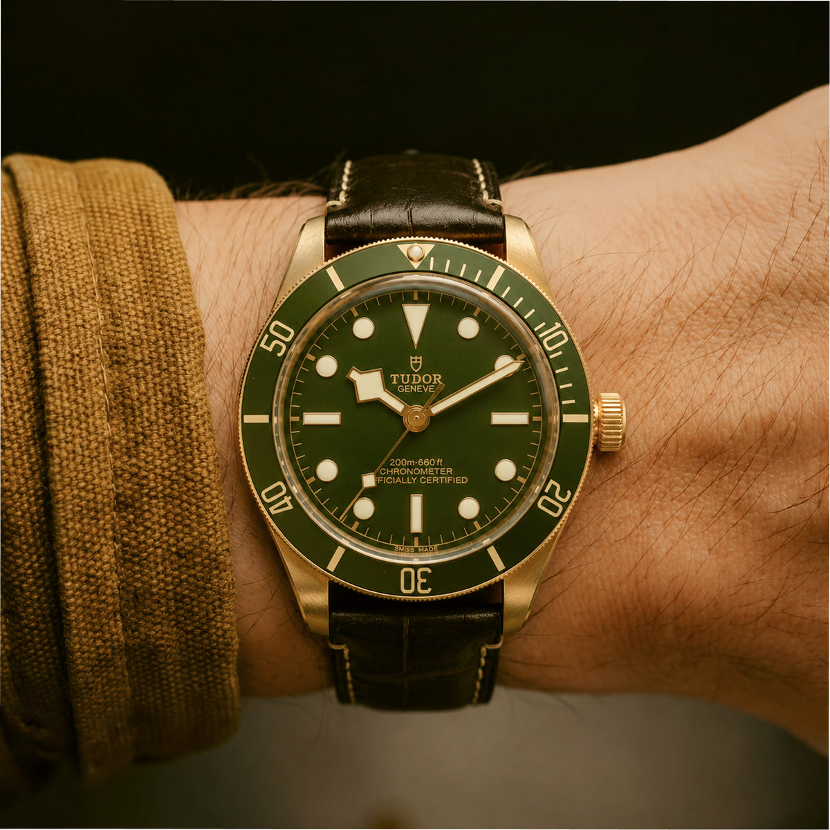 2024 Tudor Black Bay 58 39MM 79018V Green Dial & Bezel 18K Yellow Gold Watch