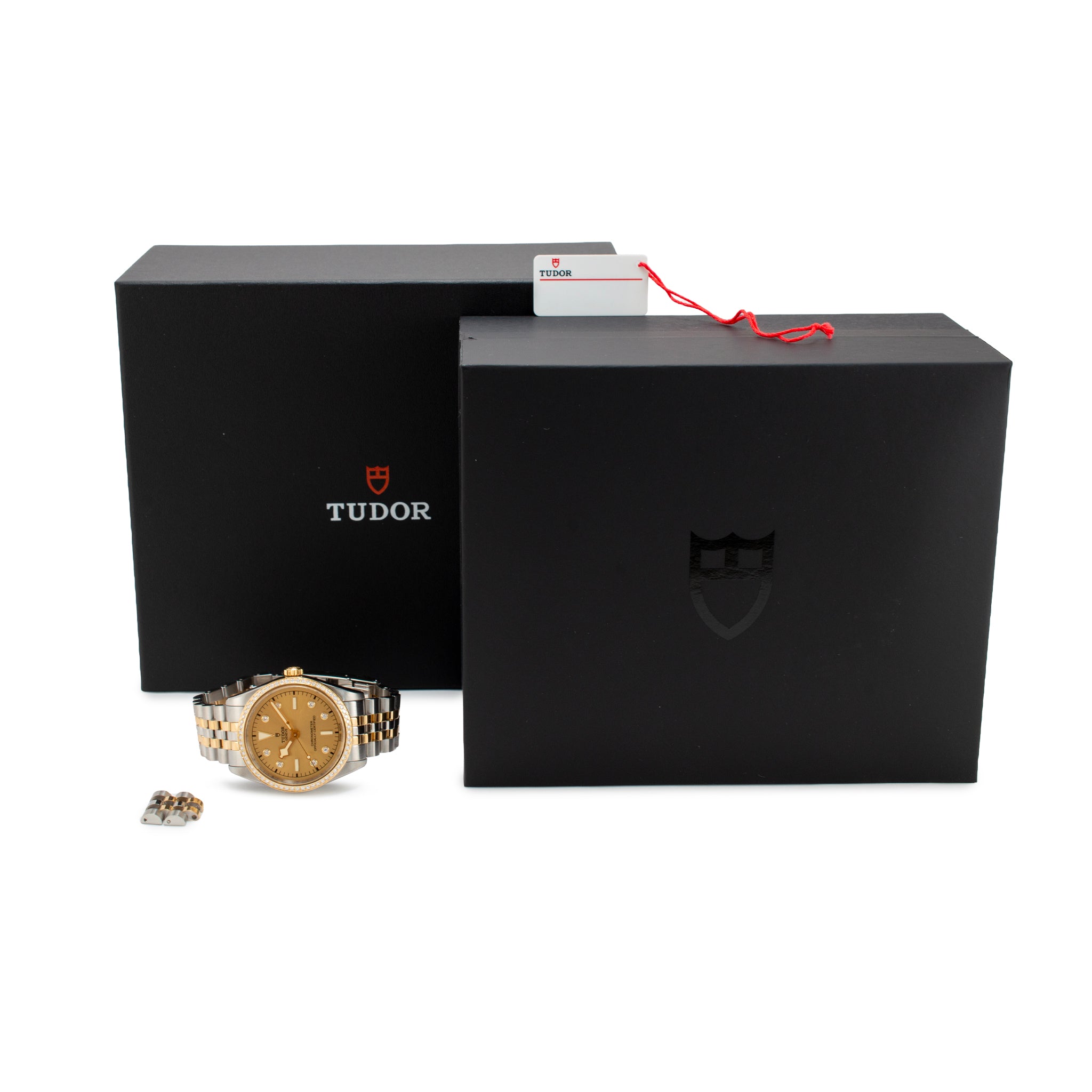 Tudor Black Bay One 36MM 79653 Champagne Diamond Dial Gold Steel Watch