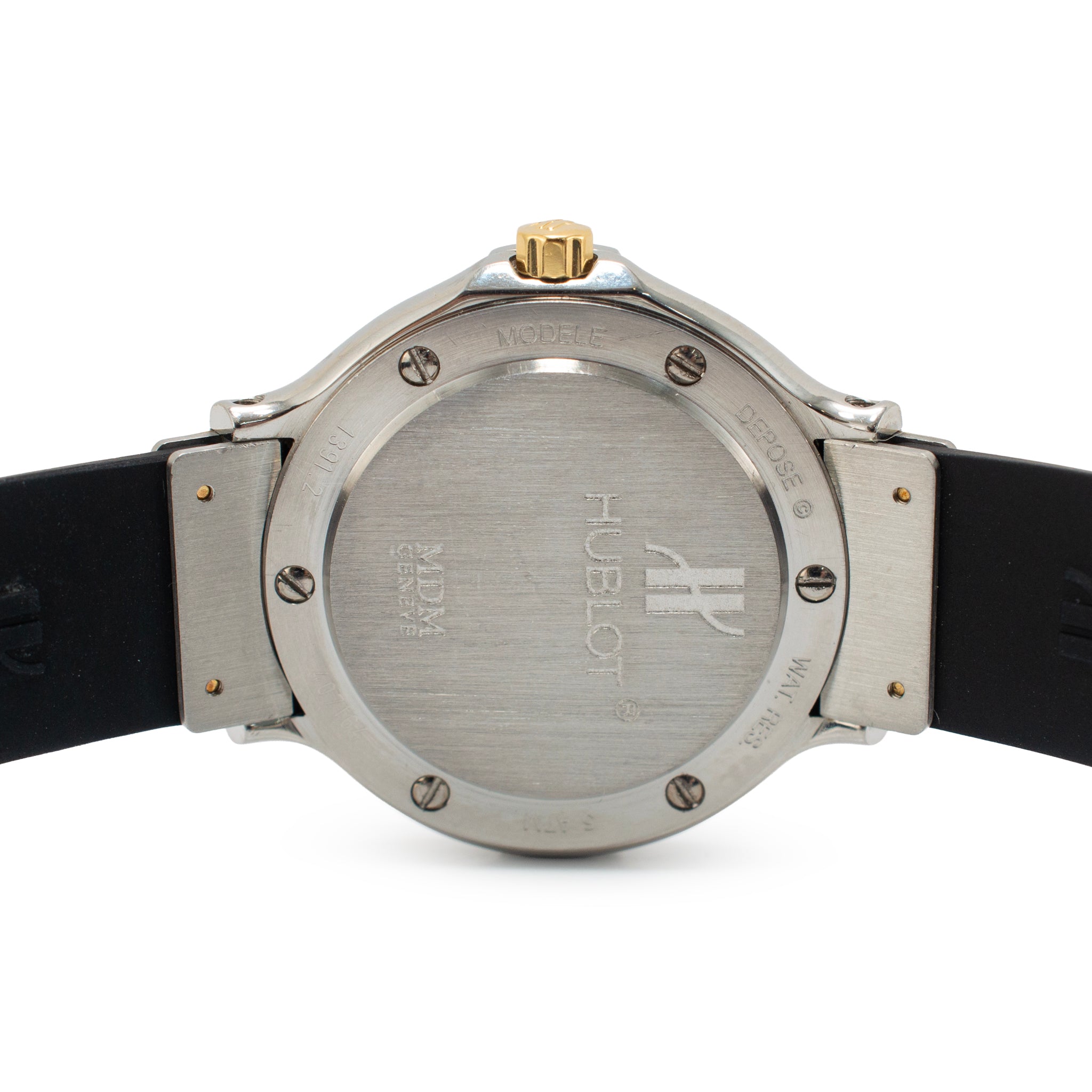 Ladies Hublot Classic Mdm 26MM 1391.2 Red Dial Two Tone Gold Steel Quartz Watch