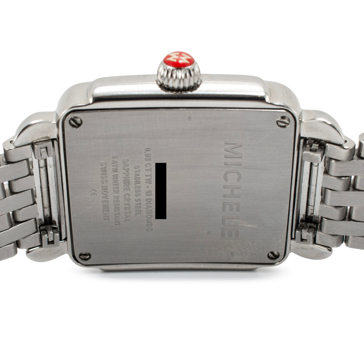 Michele by Fossil Deco 29MM mww06v00a0046 Diamond Mop Dial Steel Quartz Watch