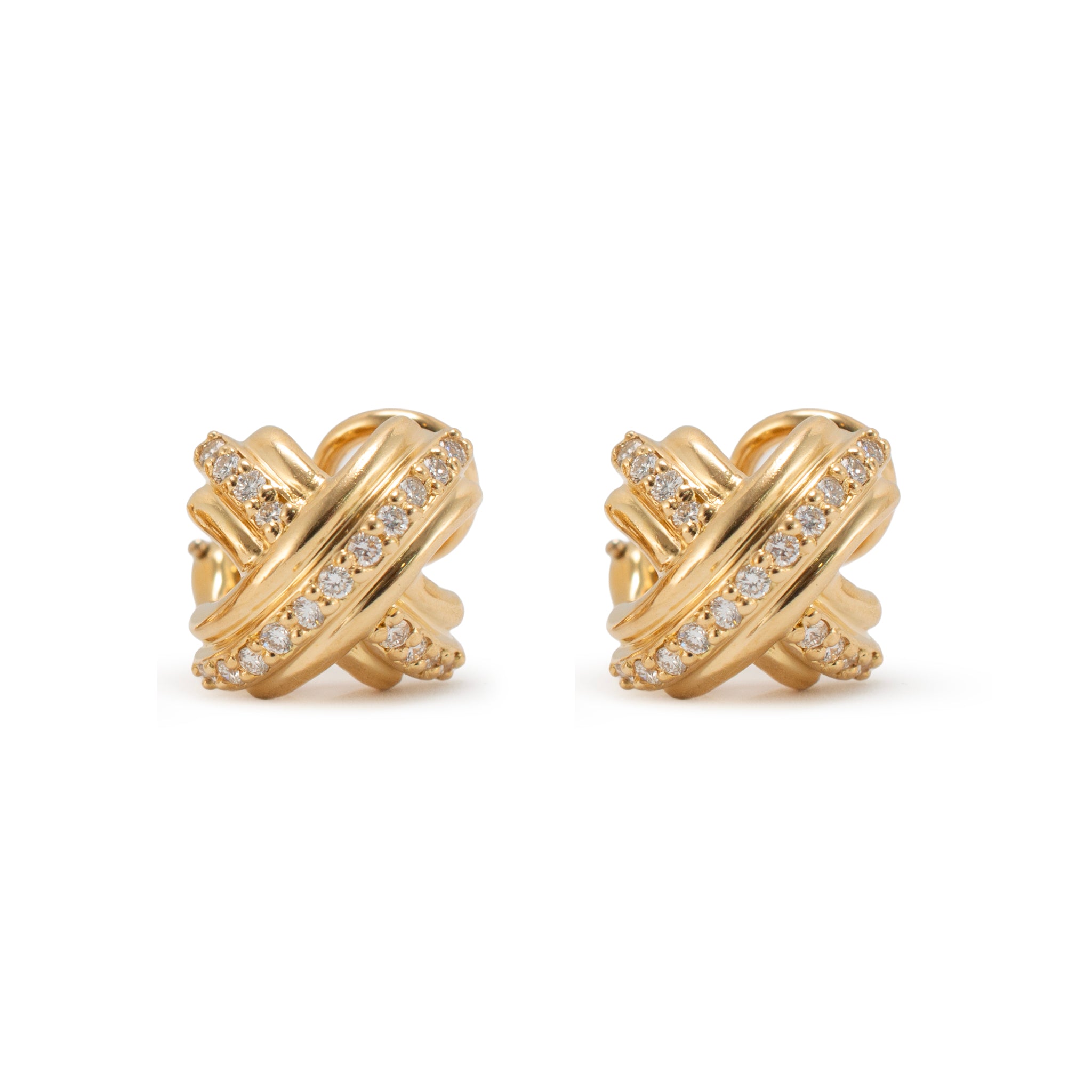 Vintage Tiffany & Co. X 18K Yellow Gold 0.53ctw Diamond Clip on Earrings
