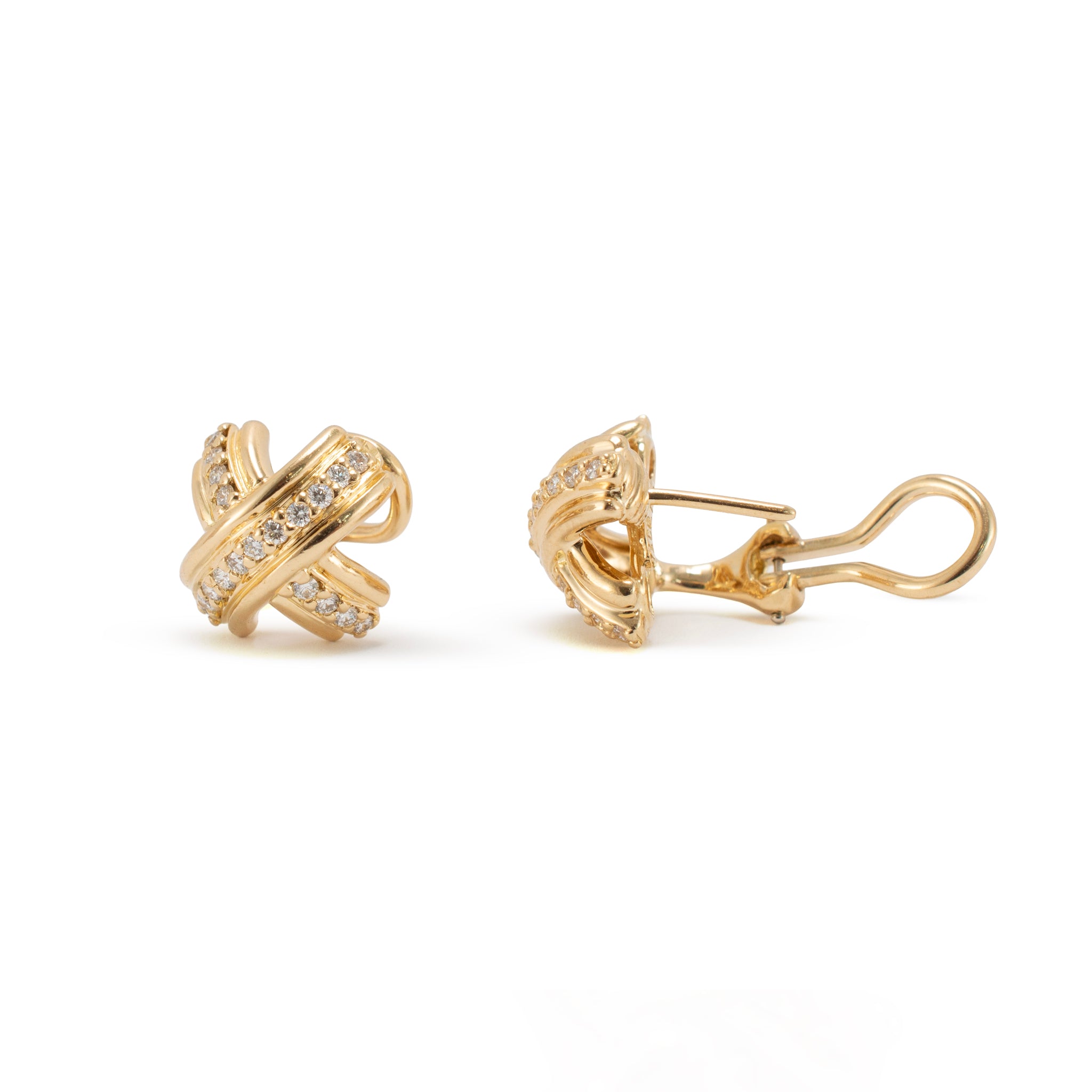 Vintage Tiffany & Co. X 18K Yellow Gold 0.53ctw Diamond Clip on Earrings
