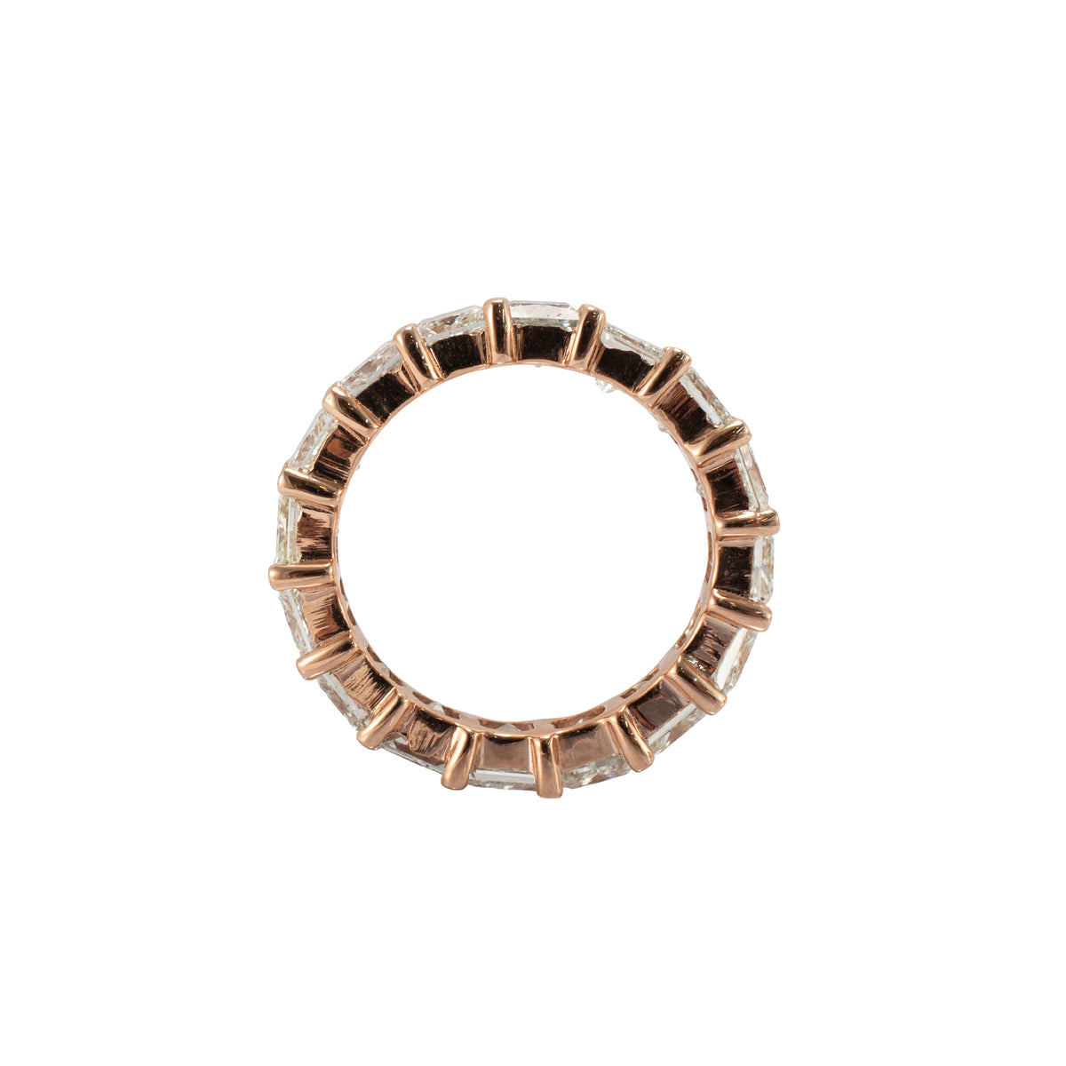 Men’s 10K Rose Gold 10.55ctw Princess Cut Diamond Eternity Band Ring