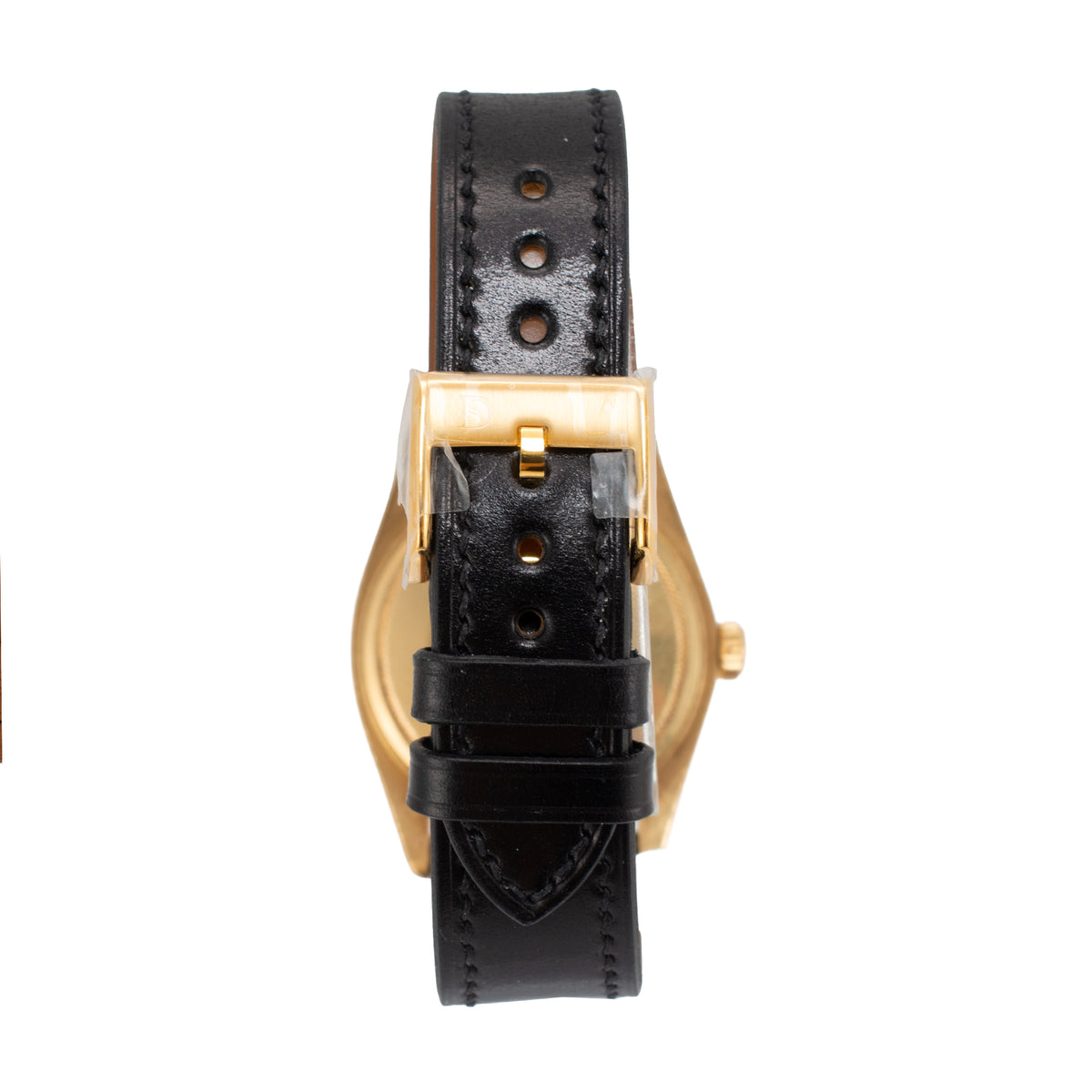Vintage Rolex Day Date 36MM 18038 Spanish Black Strap 18K Yellow Gold Watch