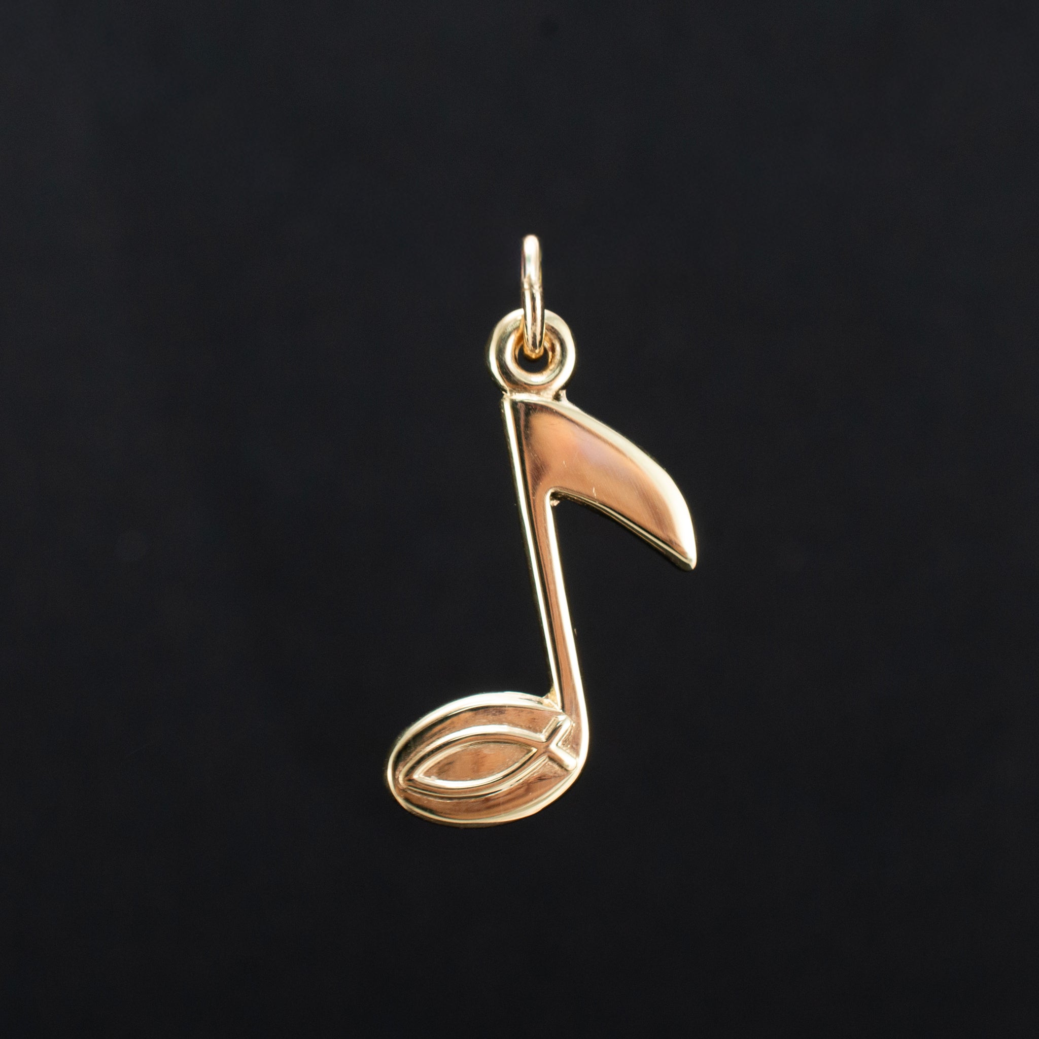 Retired James Avery 14K Yellow Gold Ichthus Music Note Charm Pendant 1.53g 1" 457416 available at DJP Jewelers & Luxury Buyers