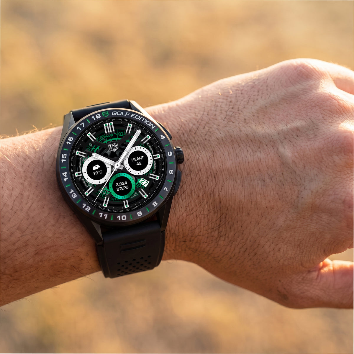 Tag Heuer Connected Golf Edition 45MM sbg8a82 Black Titanium Quartz Smartwatch