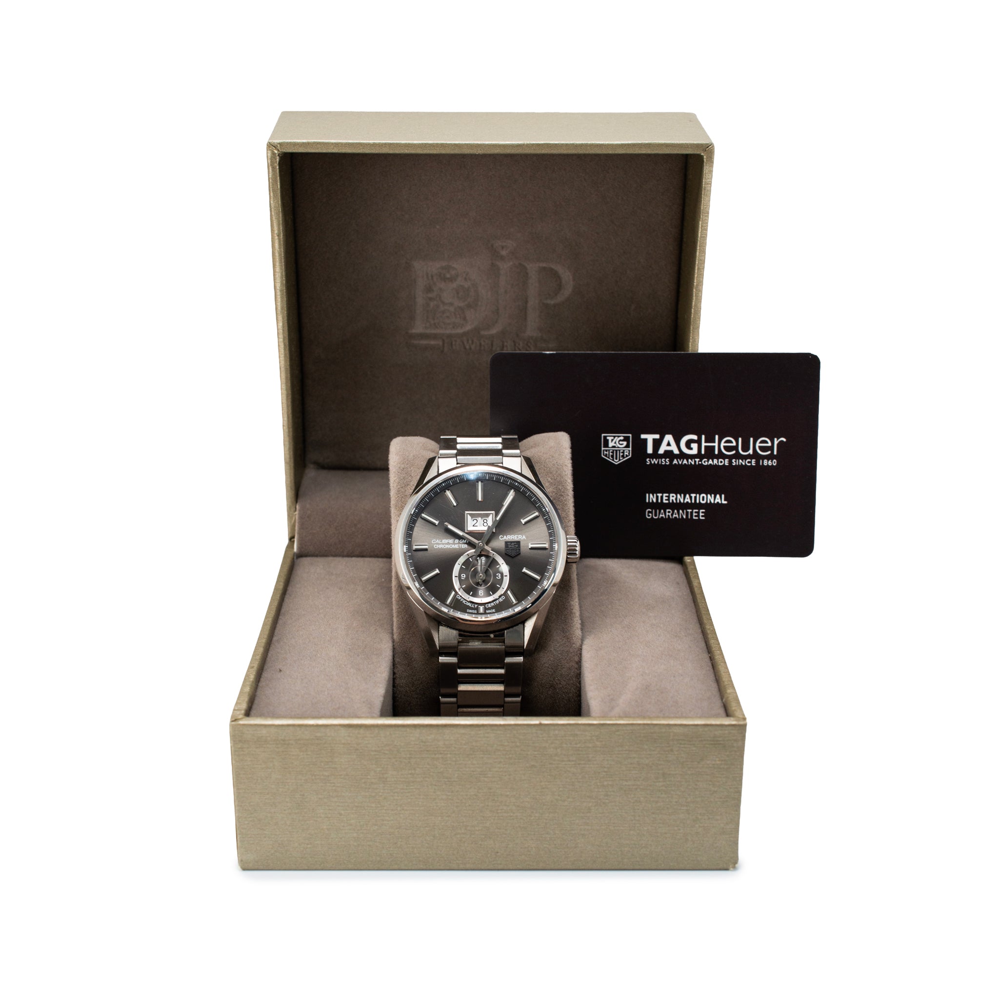 Tag Heuer Carrera Calibre 8 GMT Grand Date 41MM WAR5012.BA0723 Steel Watch