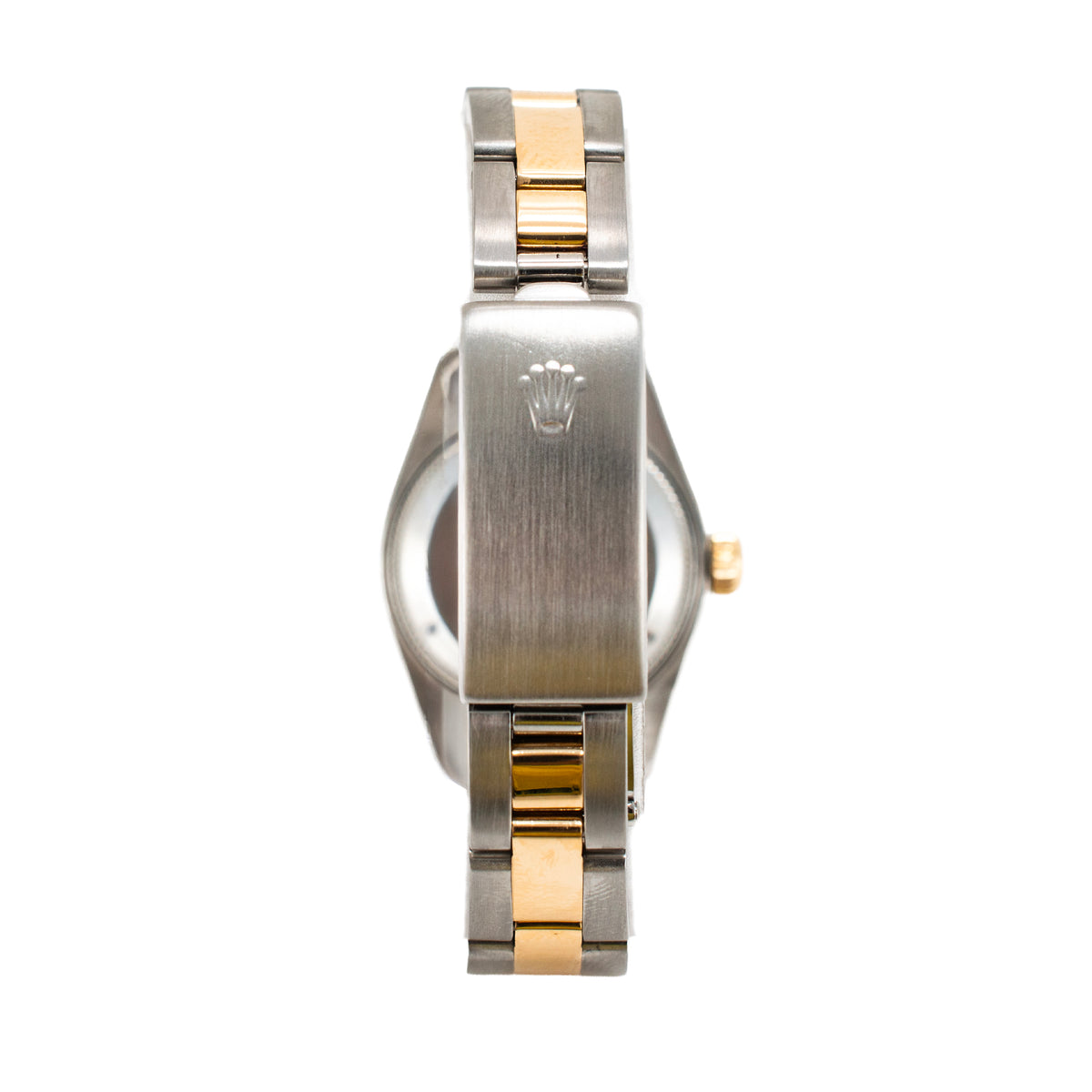 Ladies Rolex Datejust 69163 26MM Champaign Diamond Bezel Oyster Gold Steel Watch