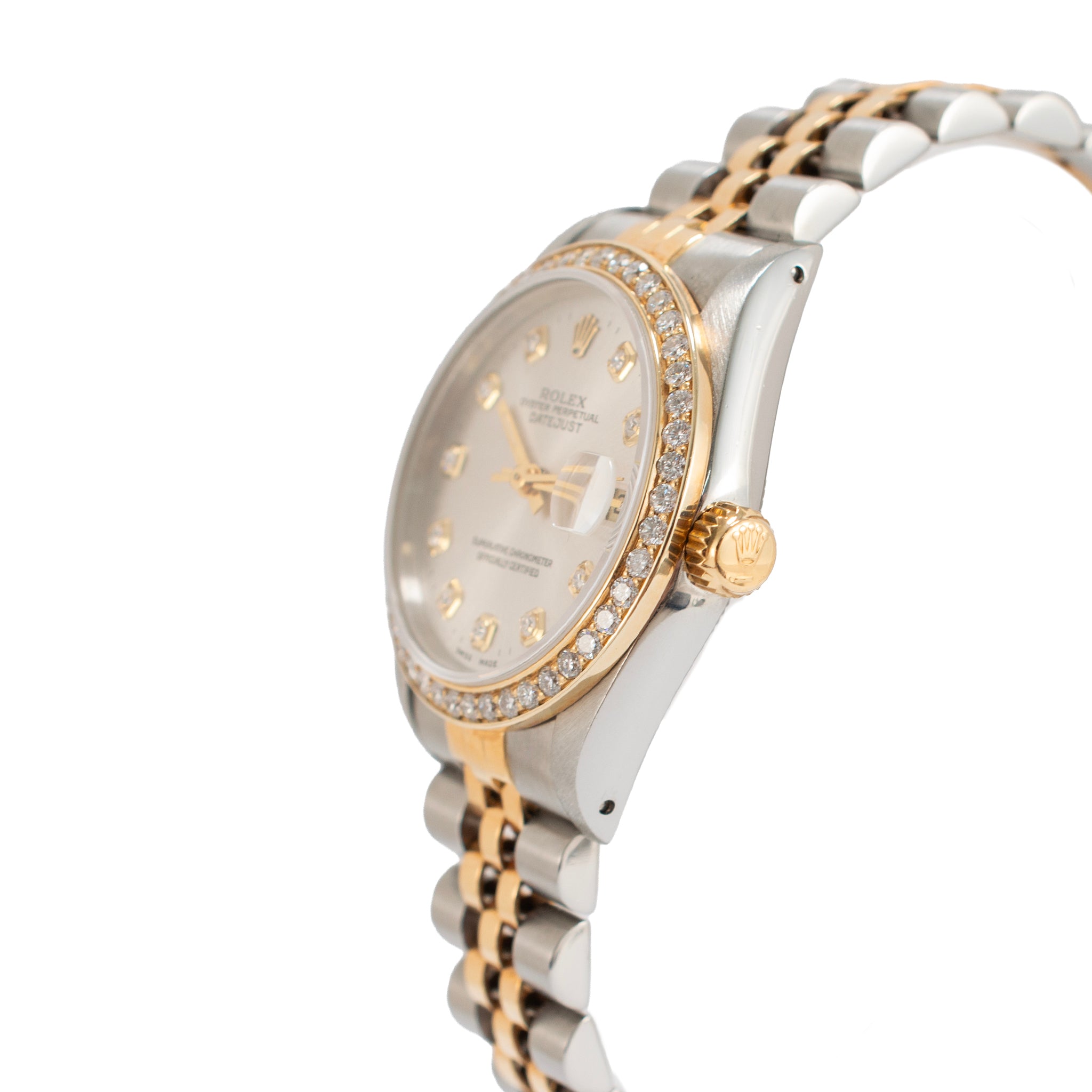 Ladies Rolex Datejust 31MM 68273 Mid Size Diamond 18K Yellow Gold Steel Watch