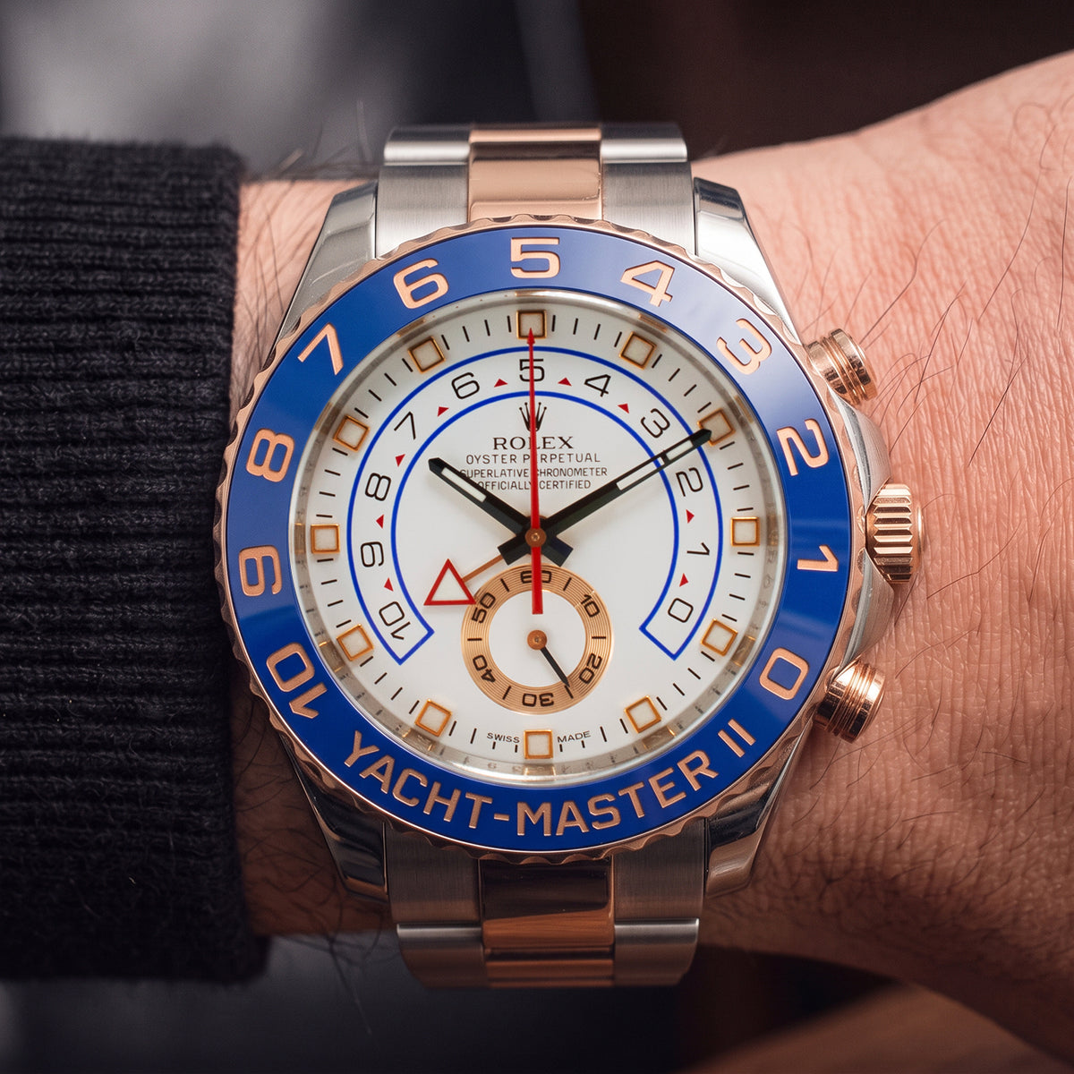 Rolex Yacht-Master II 44MM 116681 Oyster 18K Rose Gold Steel Watch