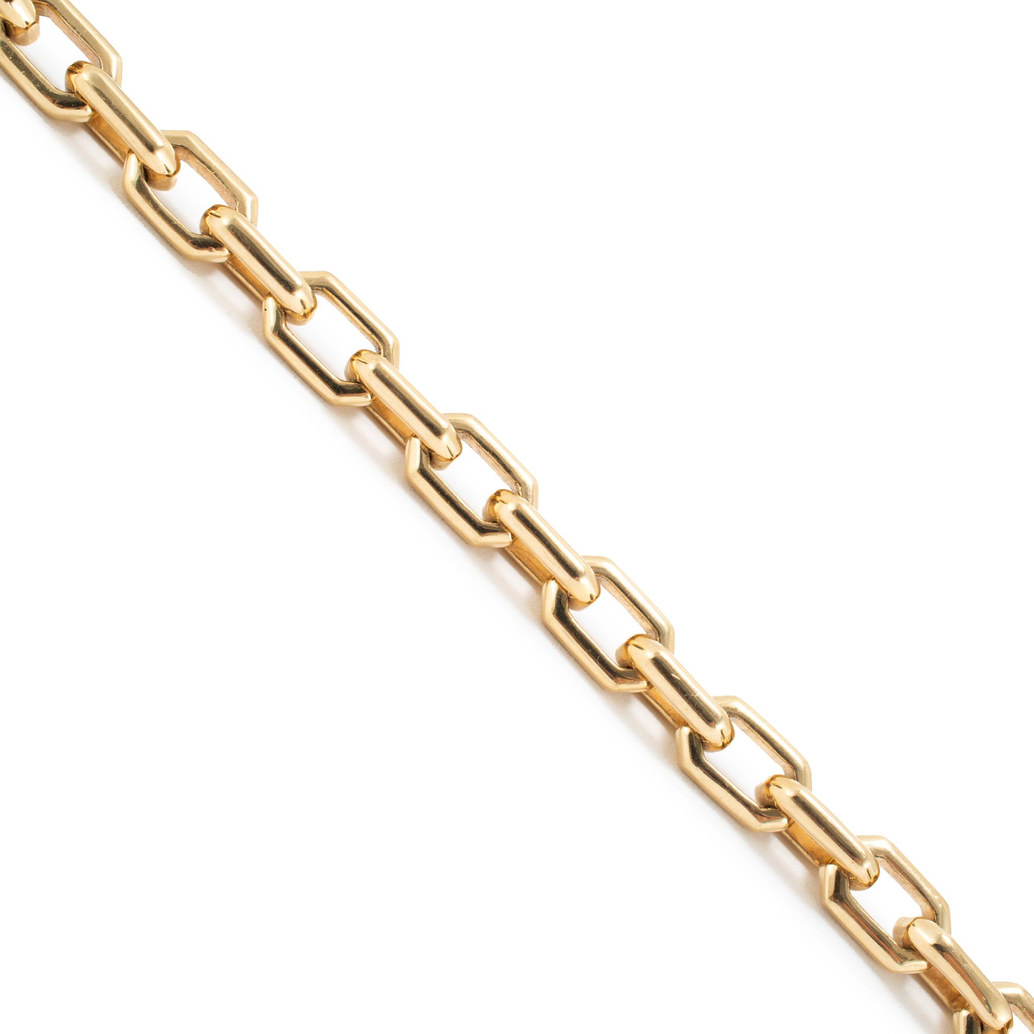 Men’s Gabriel & Co 5.50mm 14K Yellow Gold Solid Chain Faceted Link Bracelet