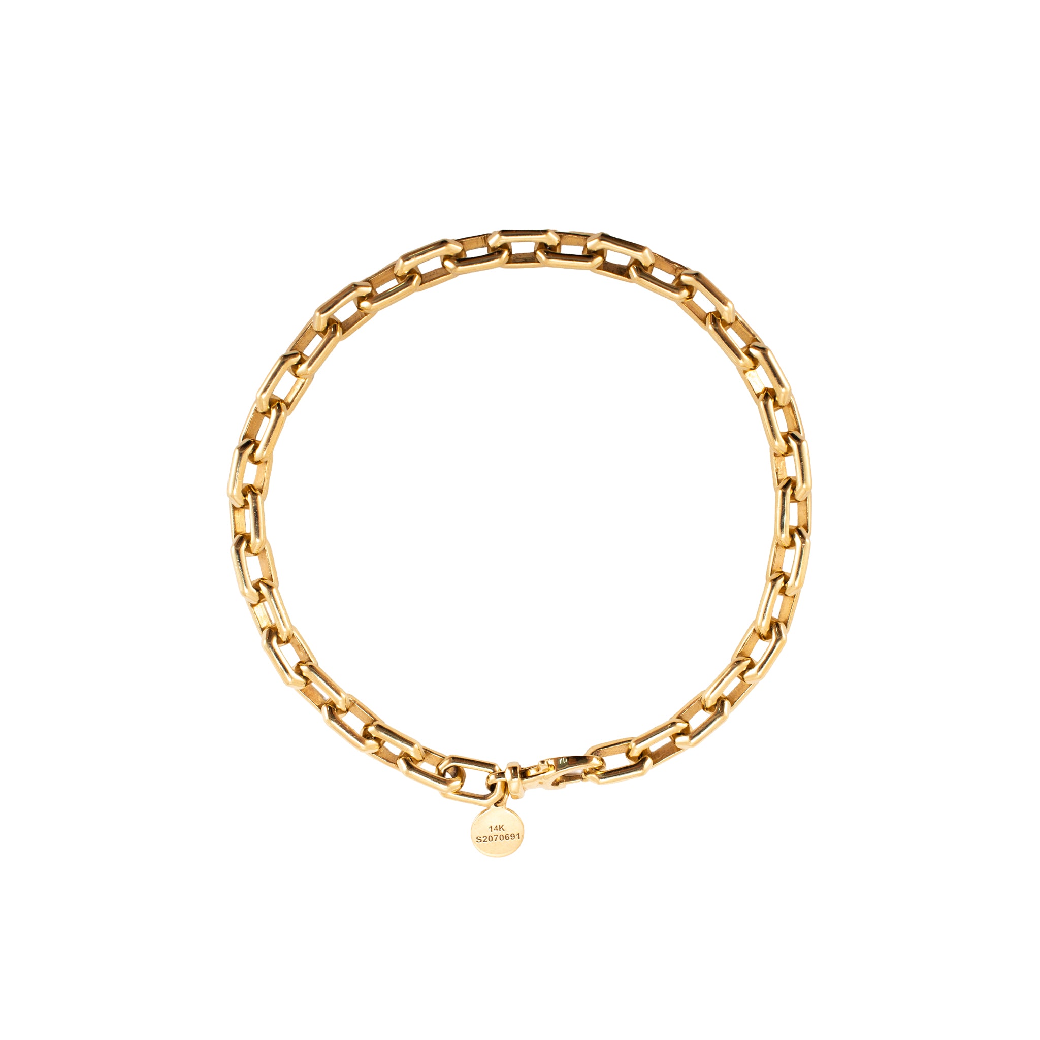 Men’s Gabriel & Co 5.50mm 14K Yellow Gold Solid Chain Faceted Link Bracelet