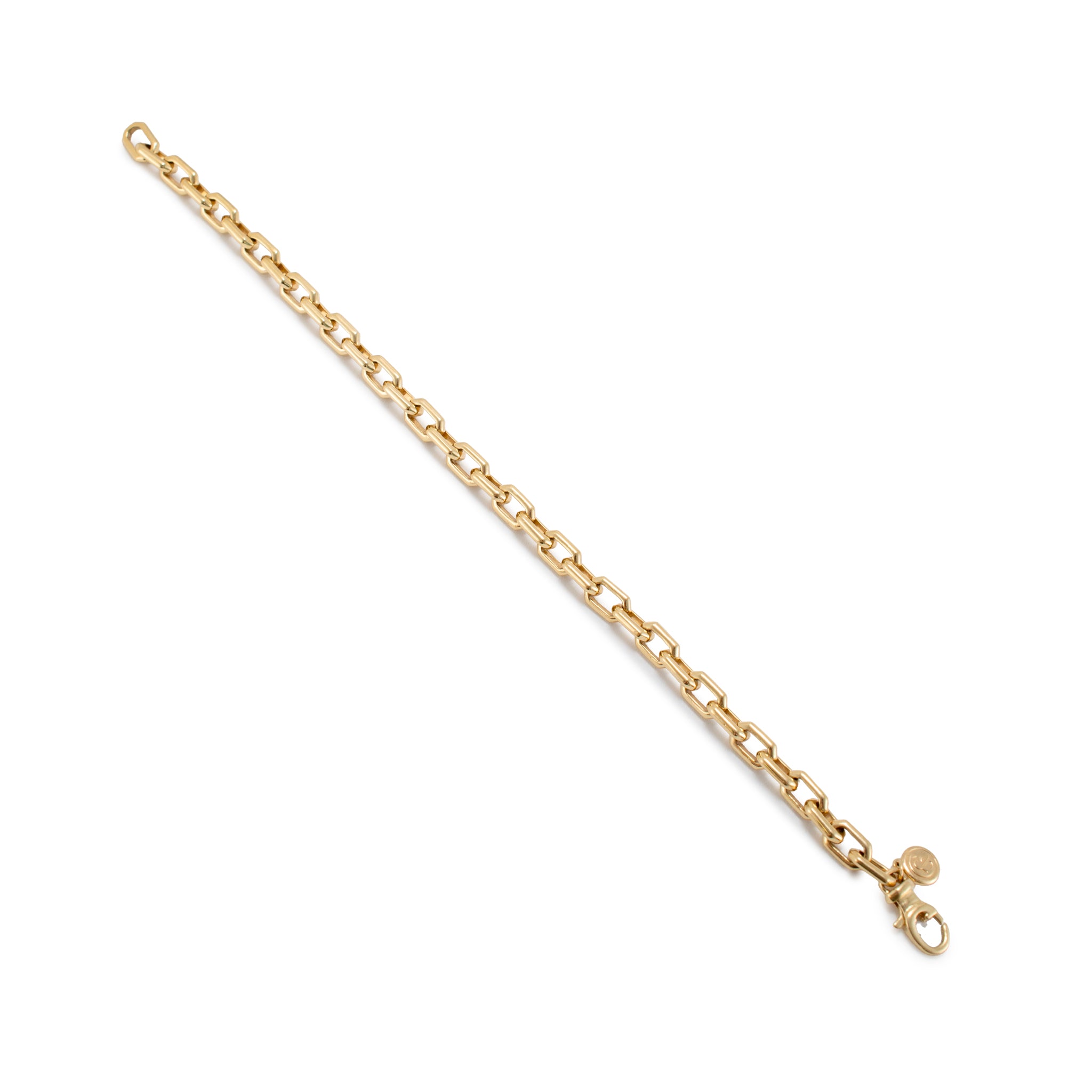 Men’s Gabriel & Co 5.50mm 14K Yellow Gold Solid Chain Faceted Link Bracelet