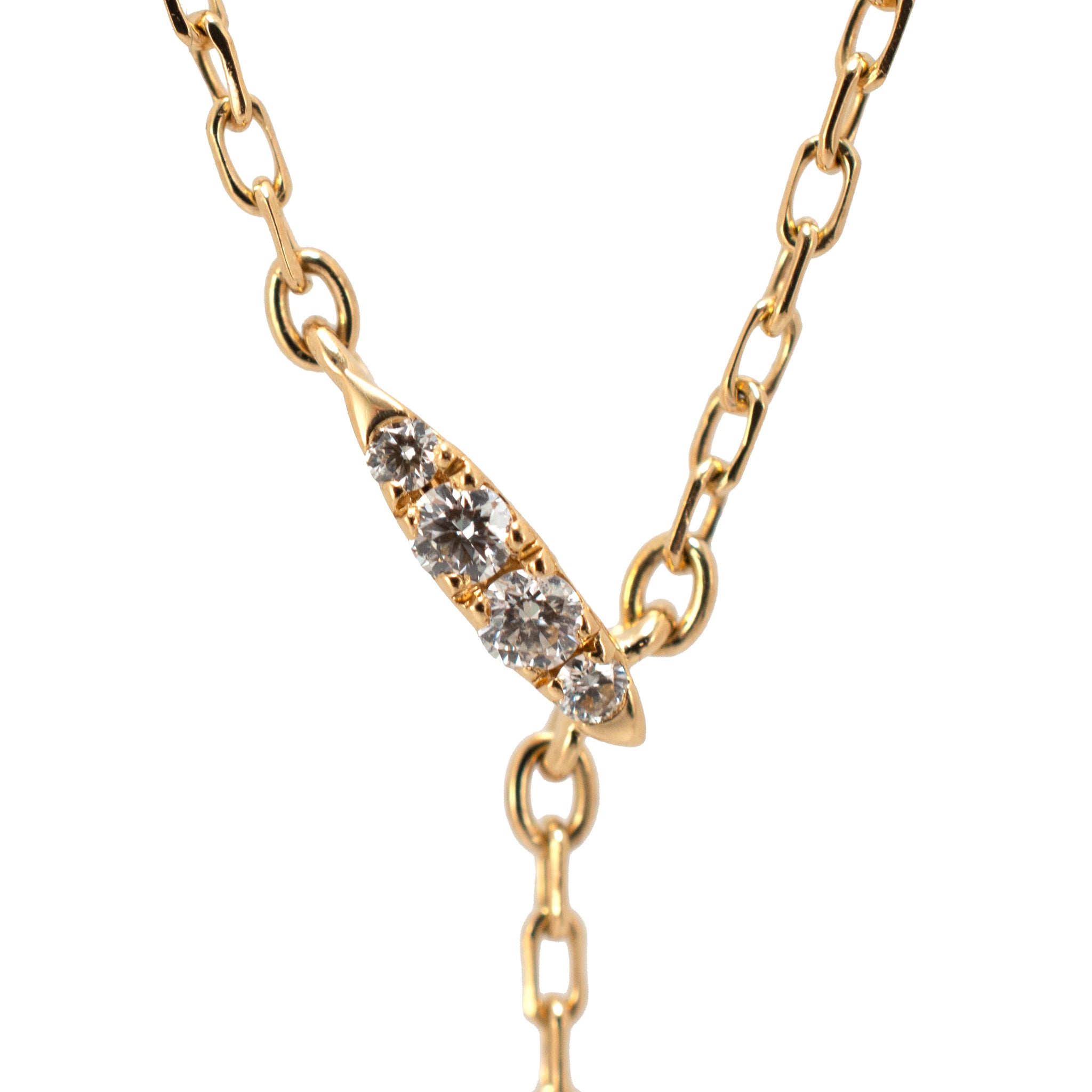 Mikimoto 18K Yellow Gold Akoya Pearl Lariat Drop Pendant Necklace