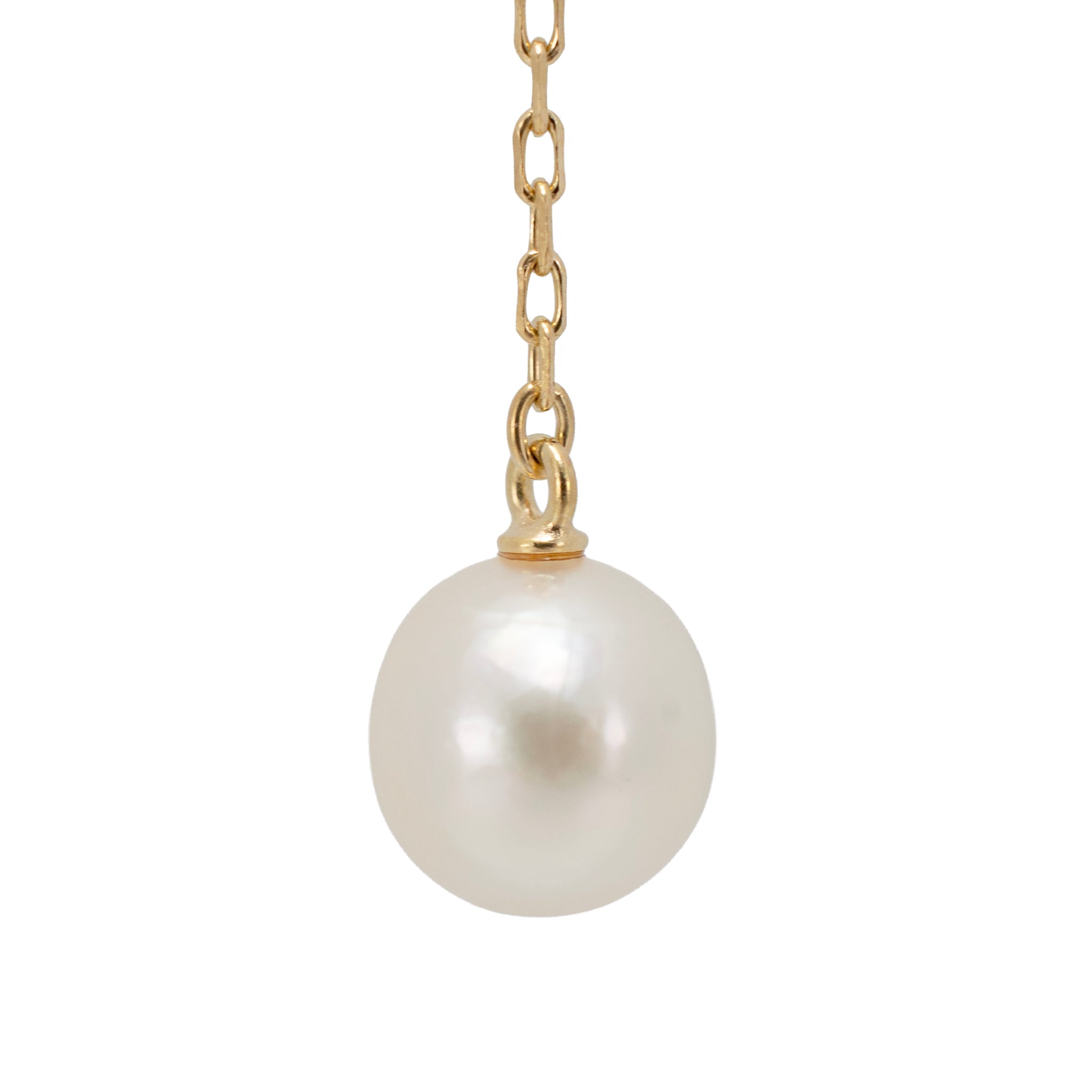 Mikimoto 18K Yellow Gold Akoya Pearl Lariat Drop Pendant Necklace