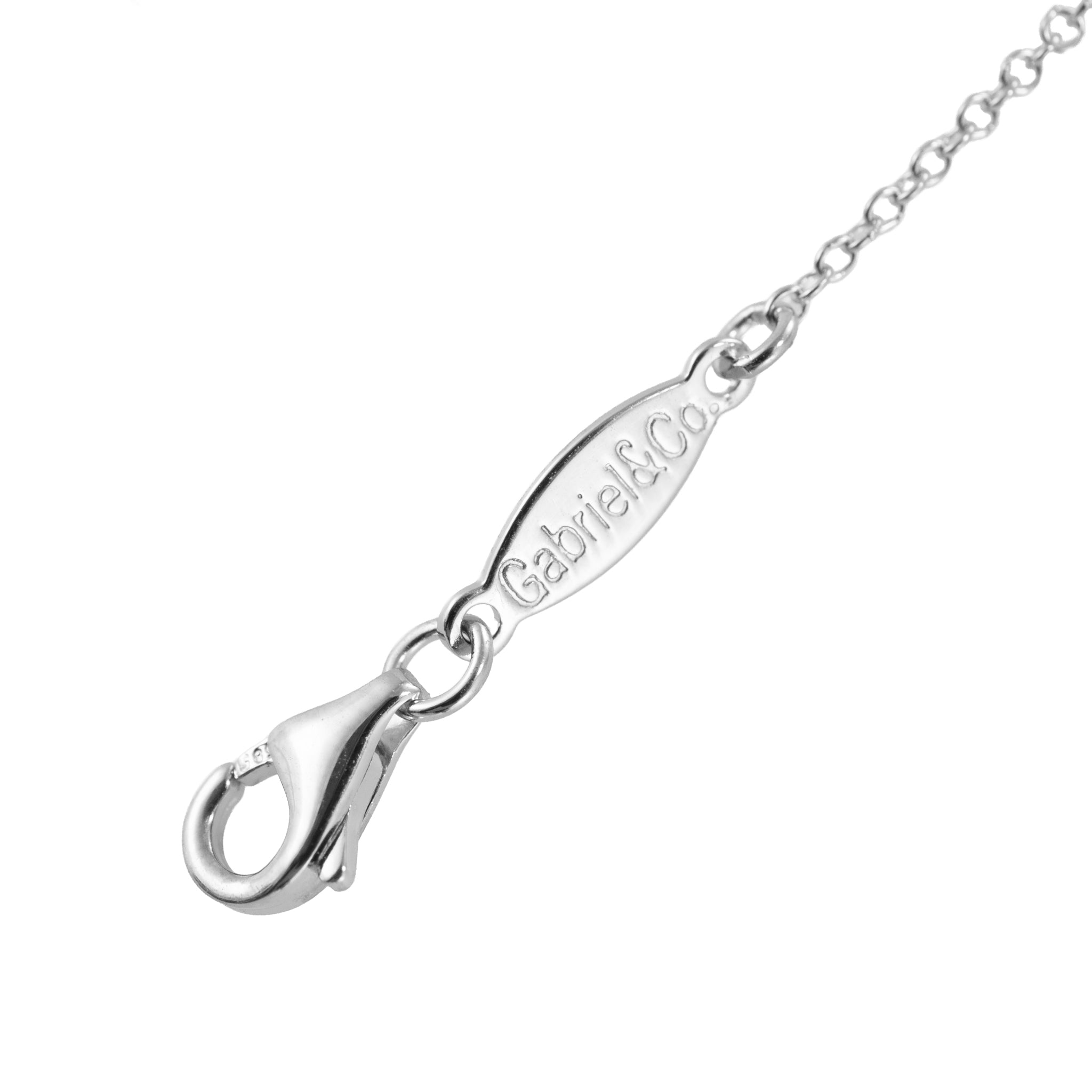 Gabriel & Co. Lusso 14K White Gold 0.09ctw Diamond Anchor Pendant Necklace