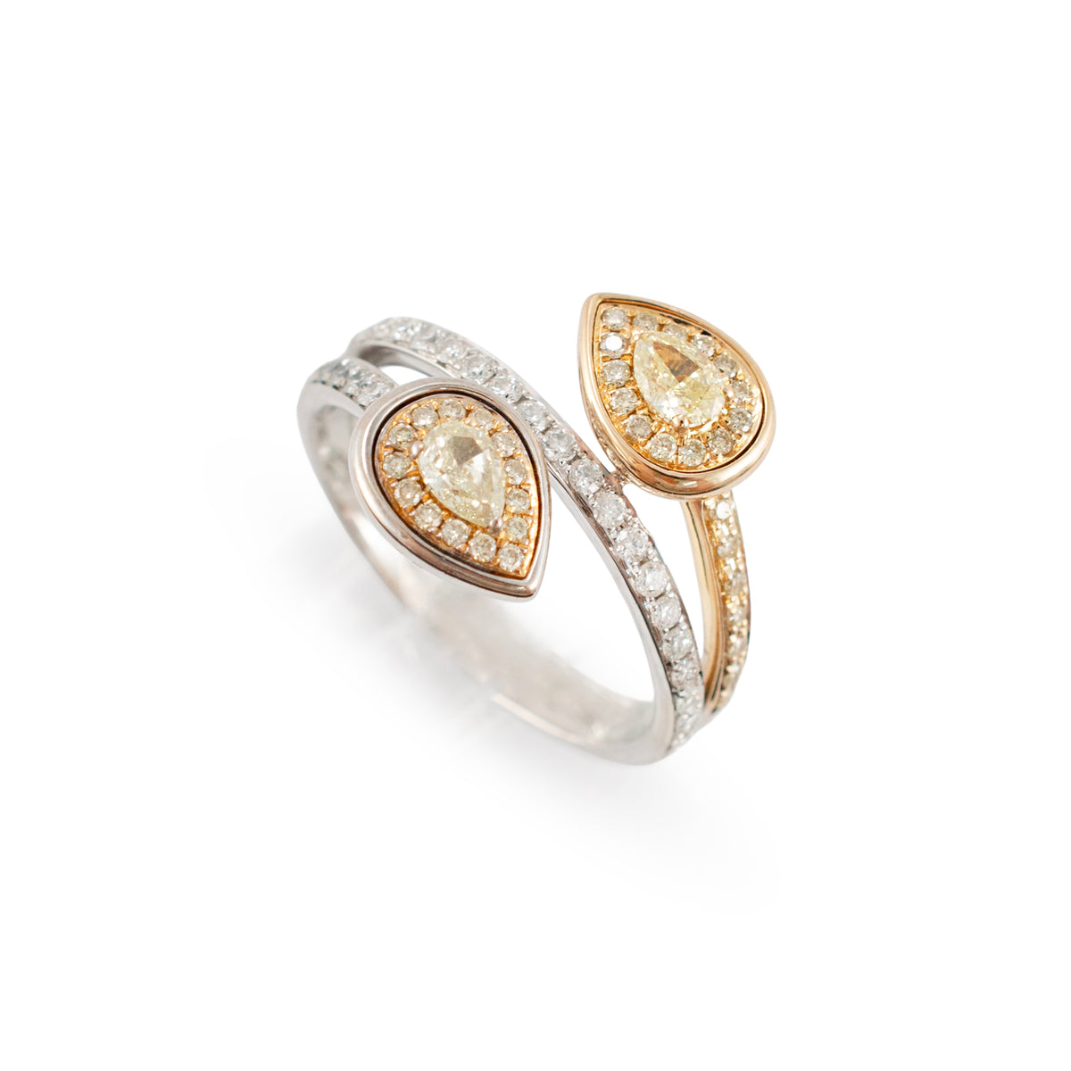 Effy Canare 18K Two Tone Gold White & Yellow Gold 0.75ctw Diamond Cocktail Ring