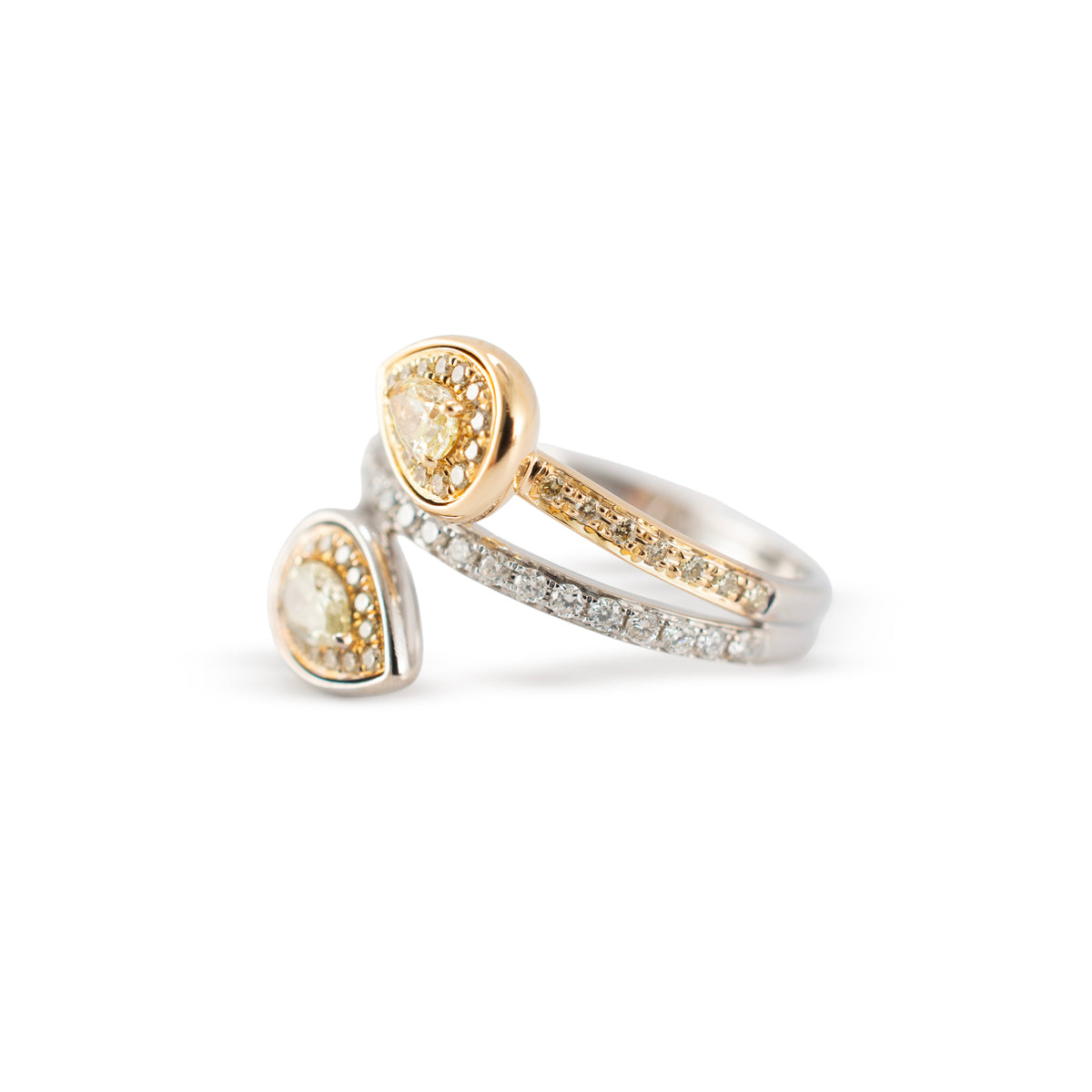 Effy Canare 18K Two Tone Gold White & Yellow Gold 0.75ctw Diamond Cocktail Ring