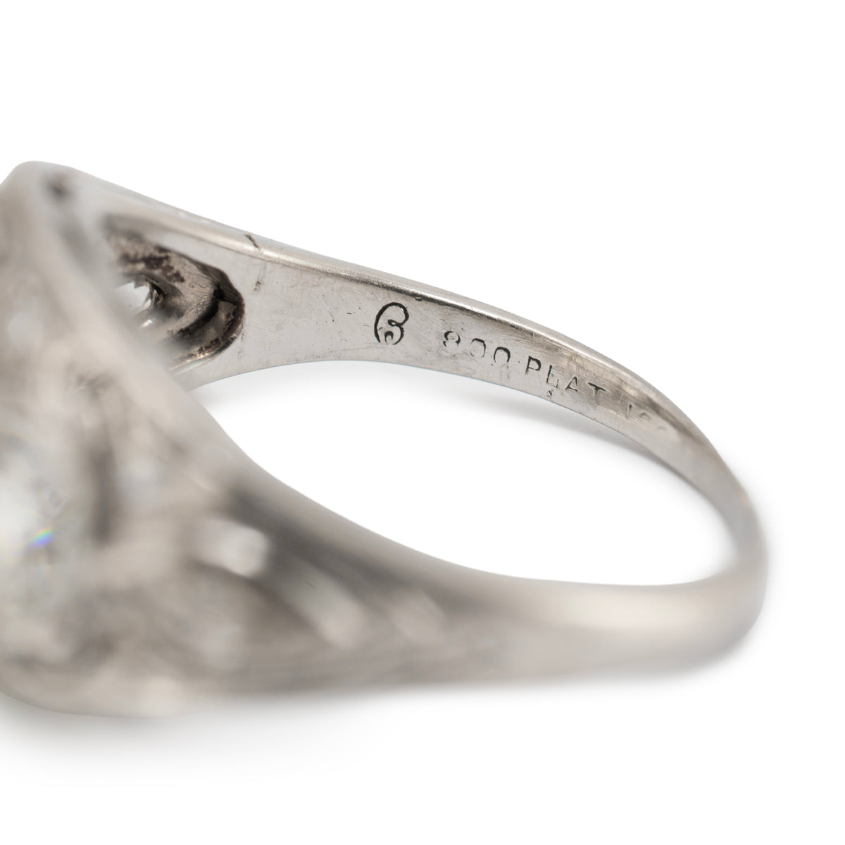 Antique Edwardian Platinum 2.34ctw Old Euro Diamond Three-Stone Engagement Ring