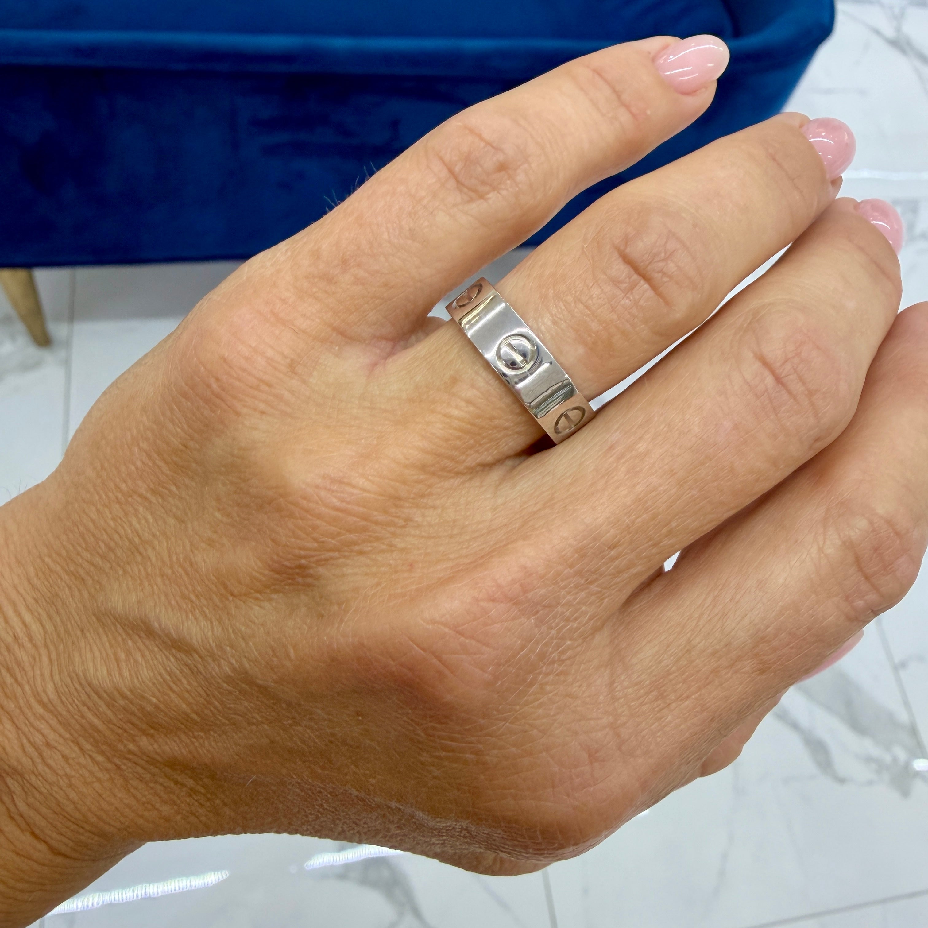 Cartier Love Classic Model 18K White Gold 5.5mm Wedding Band Ring