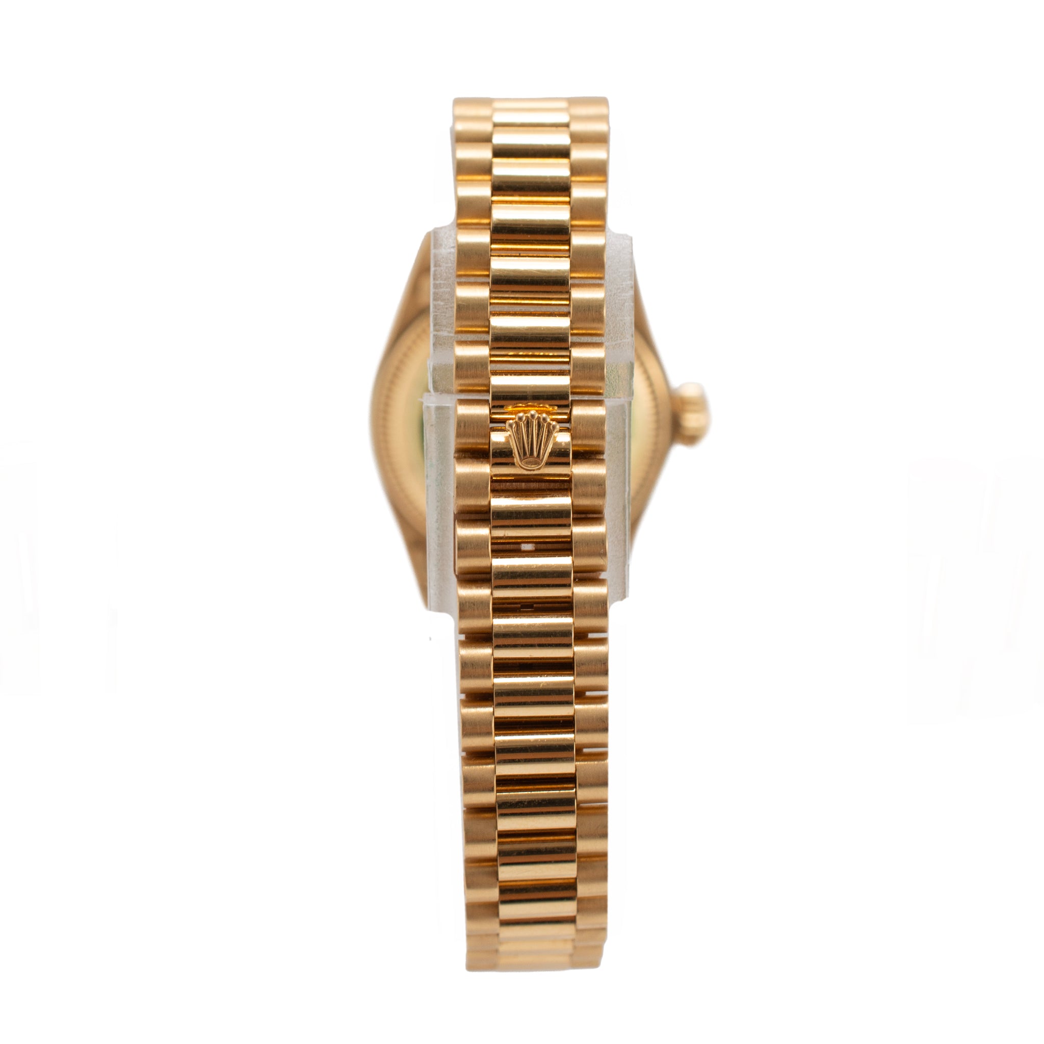 Vintage Ladies Rolex Datejust 26MM 6917 Linen Dial 18K Yellow Gold Watch