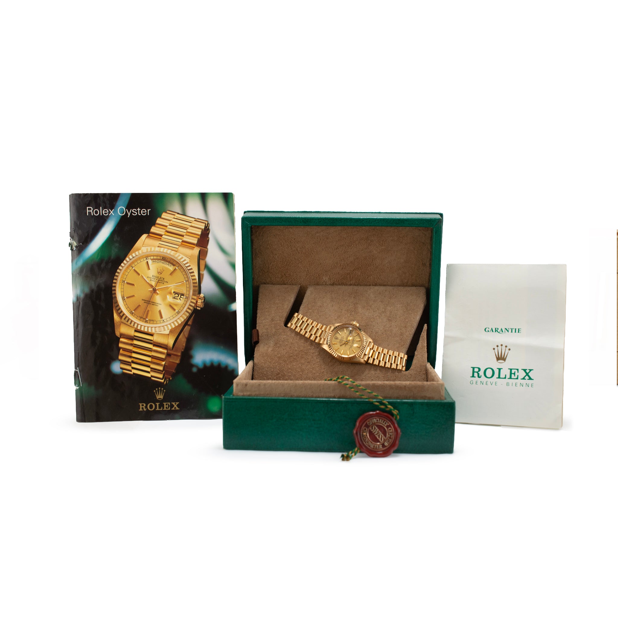 Vintage Ladies Rolex Datejust 26MM 6917 Linen Dial 18K Yellow Gold Watch