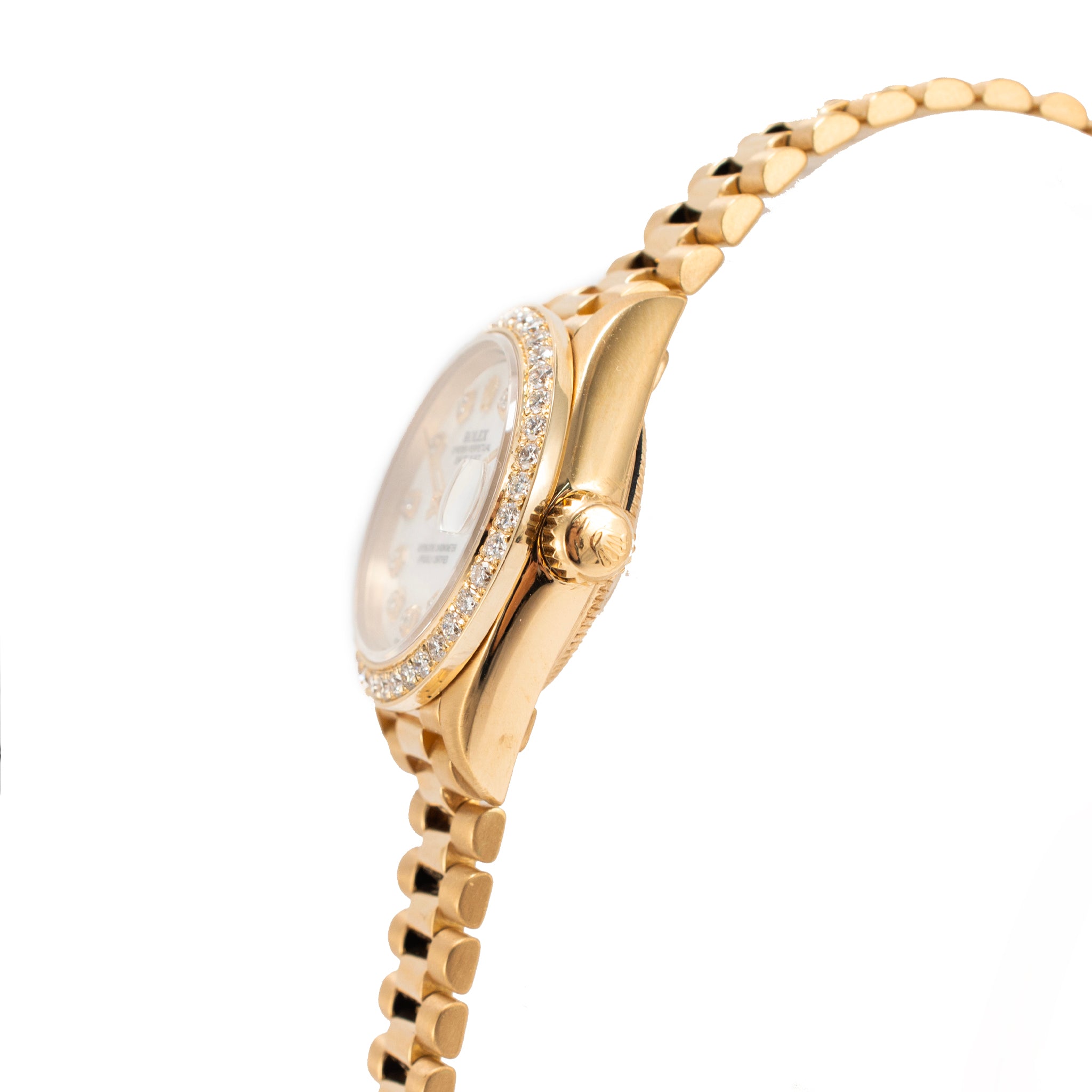Ladies Rolex Datejust 26MM 69178 Mop Diamond Presidential 18K Yellow Gold Watch