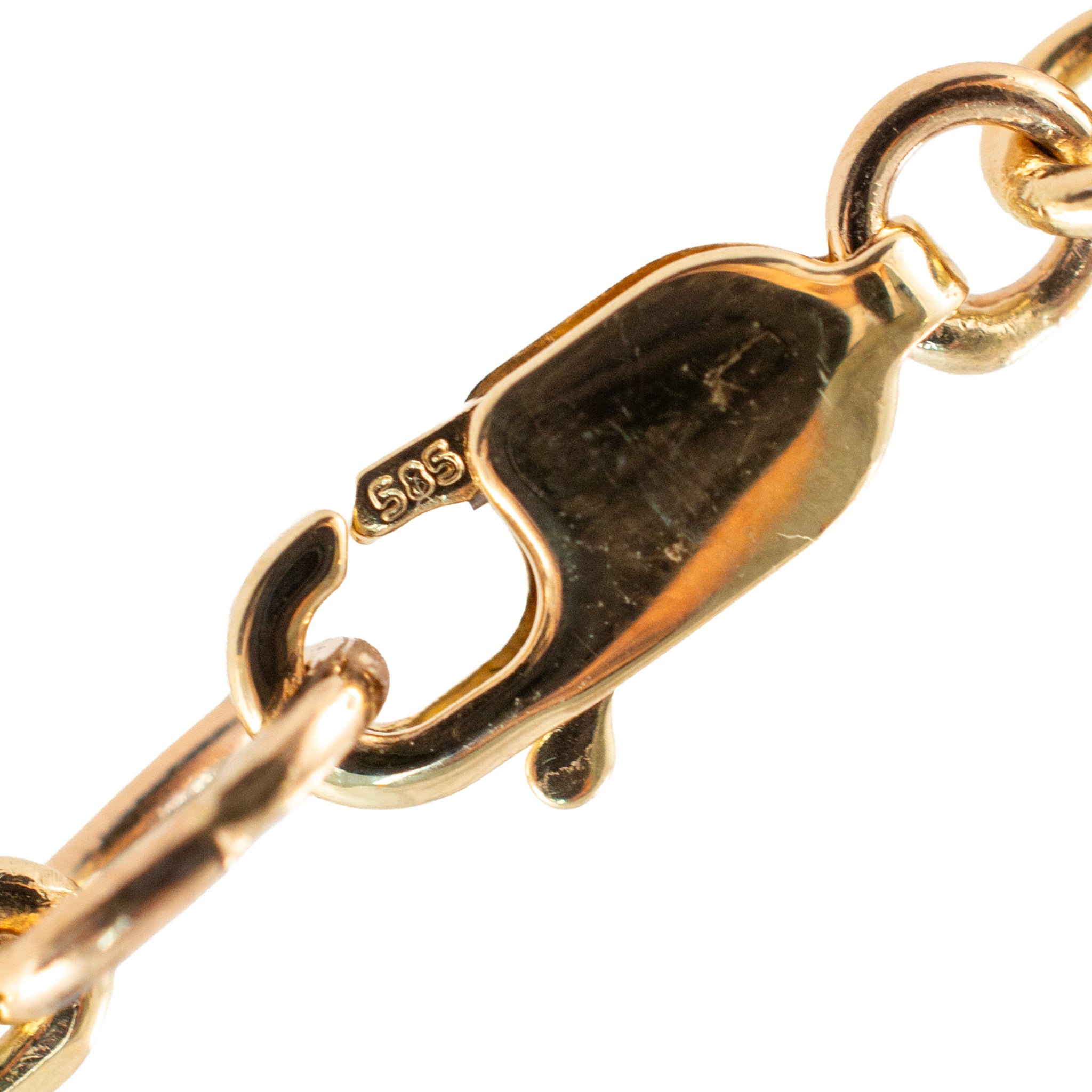 Unisex 14K Yellow Gold Solid 22.5” 3.1mm Biker Open Anchor Link Chain Necklace