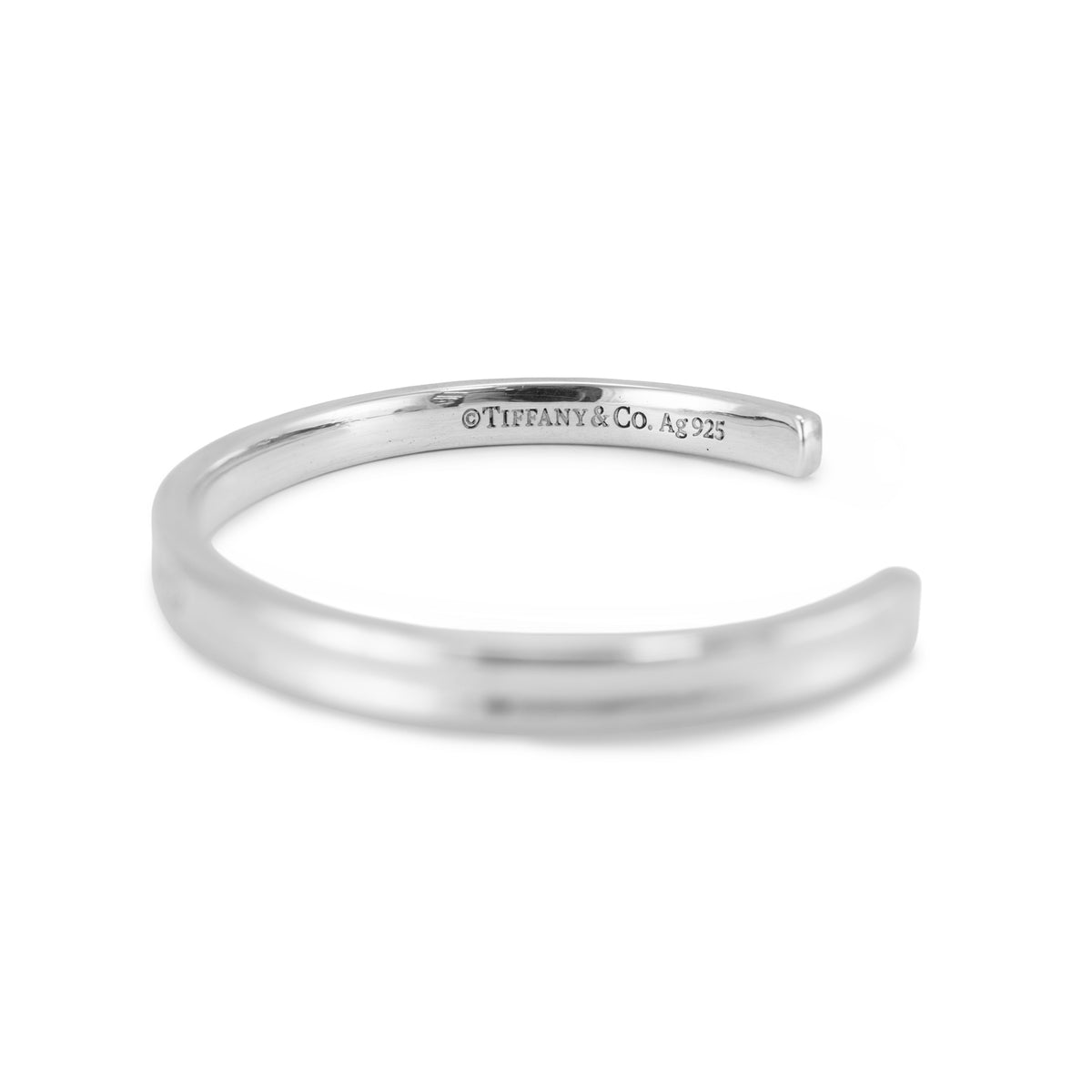 Tiffany & Co. Tiffany 1837 Narrow 925 Silver Medium Cuff Bangle Bracelet
