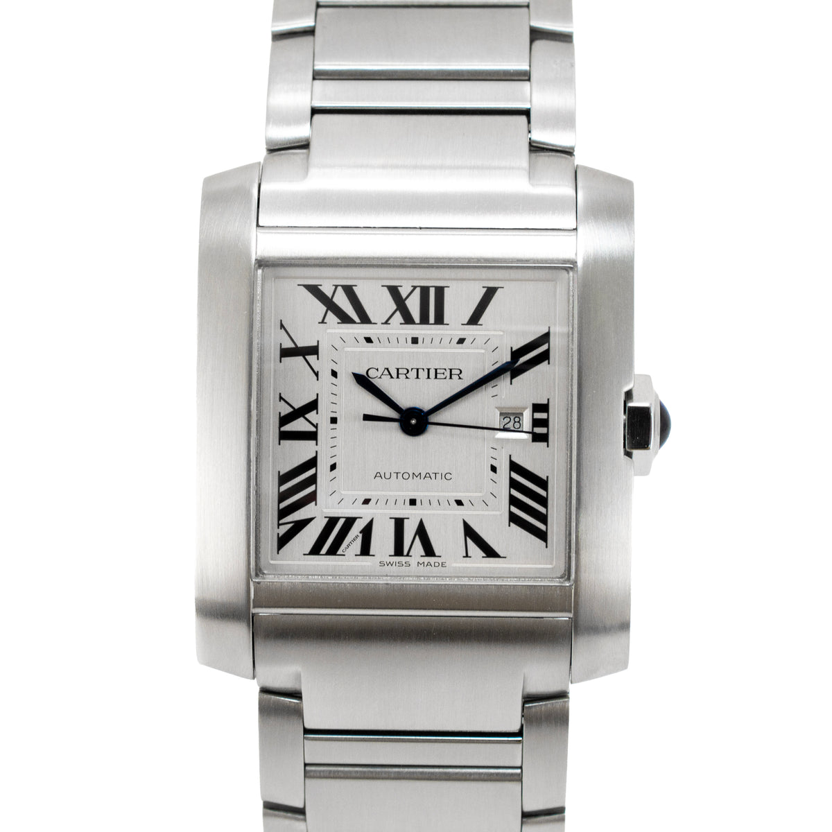 Cartier Tank Francaise 30.5mm WSTA0067 Large Model White Dial Steel Watch