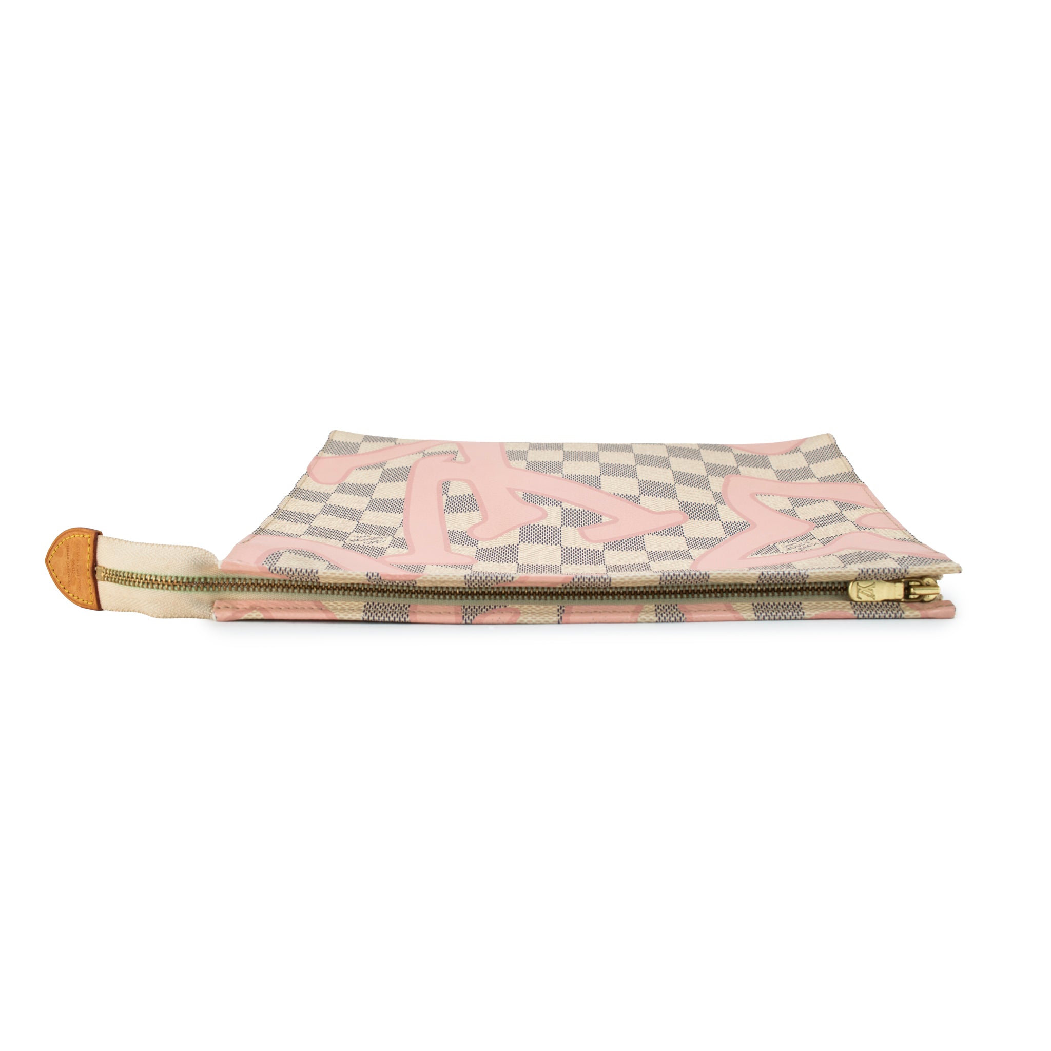 Louis Vuitton Damier Azur Tahitienne 26 Toiletry Pink Pochette Clutch Bag