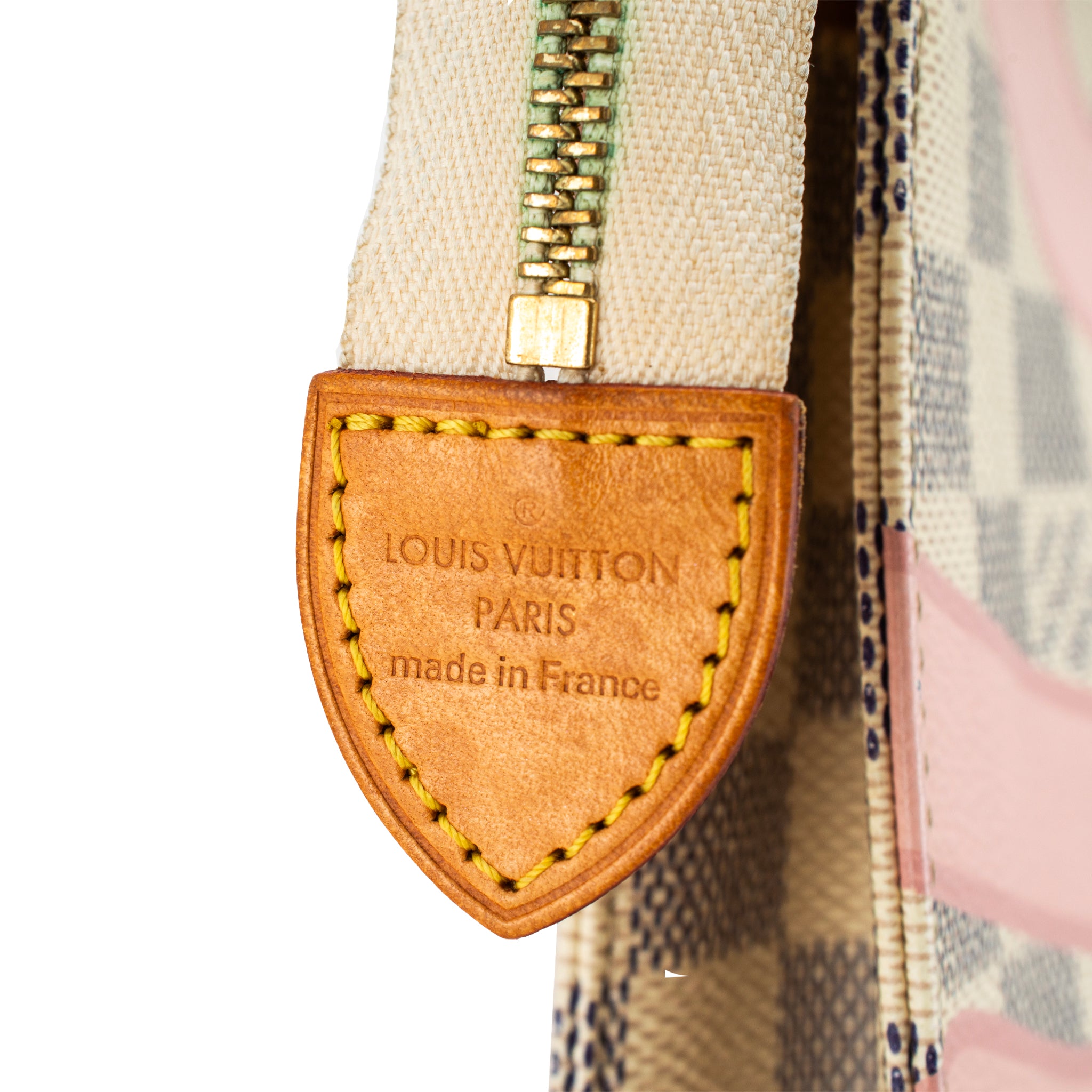 Louis Vuitton Damier Azur Tahitienne 26 Toiletry Pink Pochette Clutch Bag