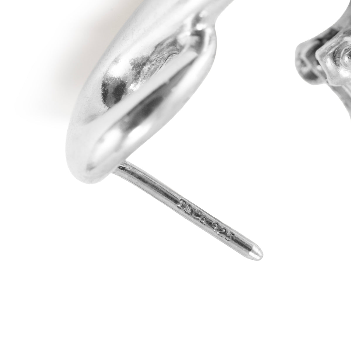 Tiffany & Co. Elsa Peretti Endless Infinity Silver Omega Back Clip on Earrings