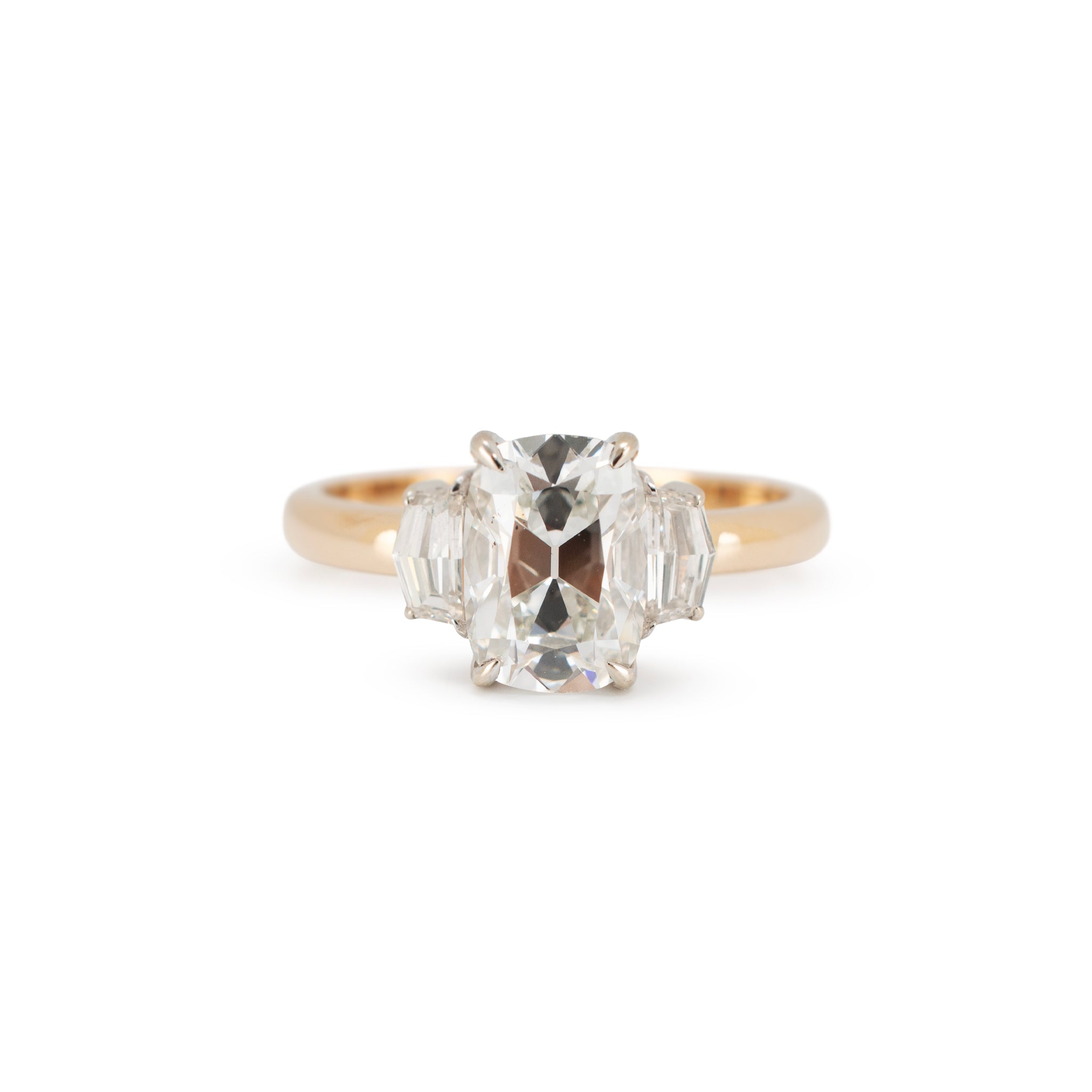 14K Yellow Gold 2.28ctw Igi Lab Grown Diamond Elongated Cushion Engagement Ring